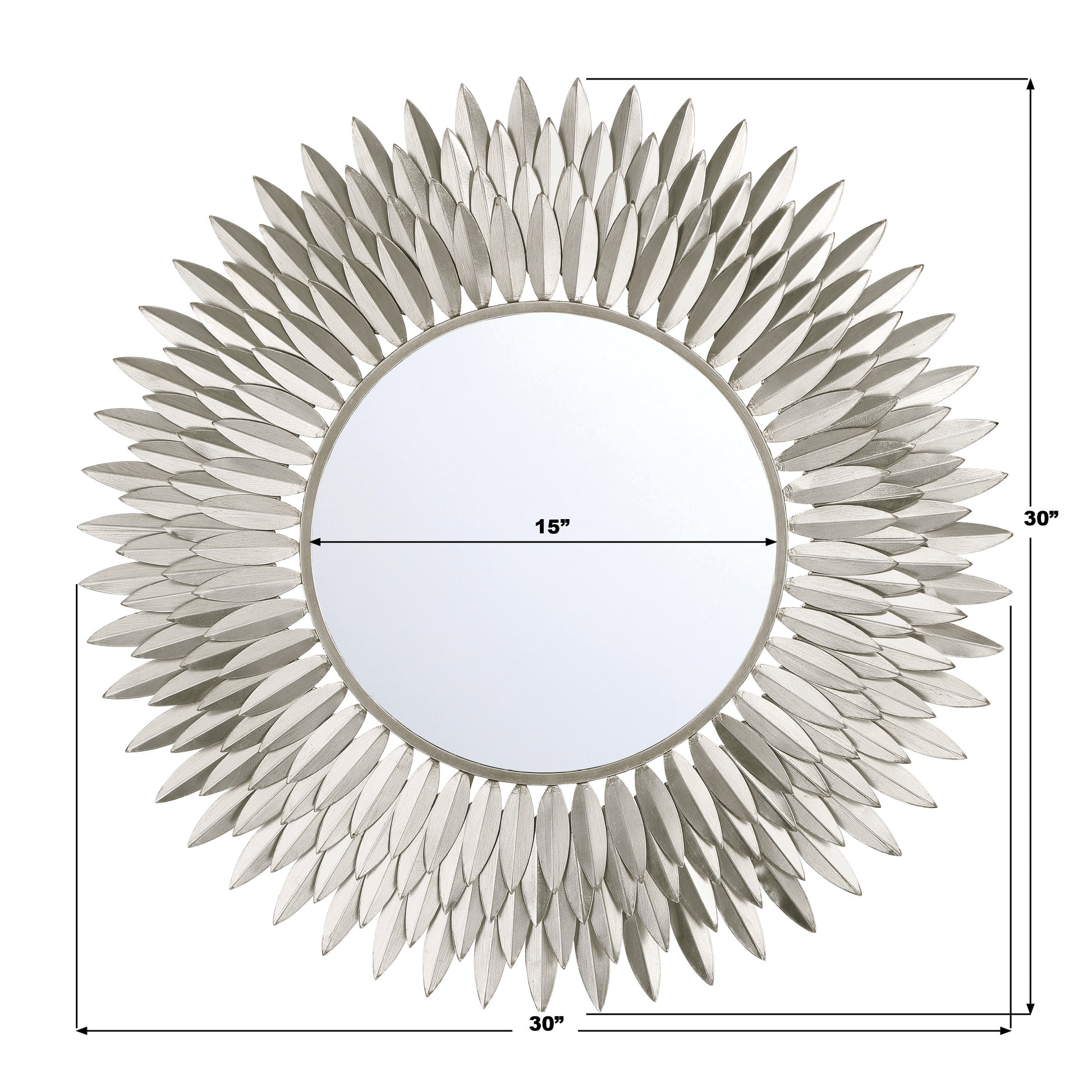 Crystorama Broche BRH-M530-SA – 30 Inch – Mirror – Antique Silver