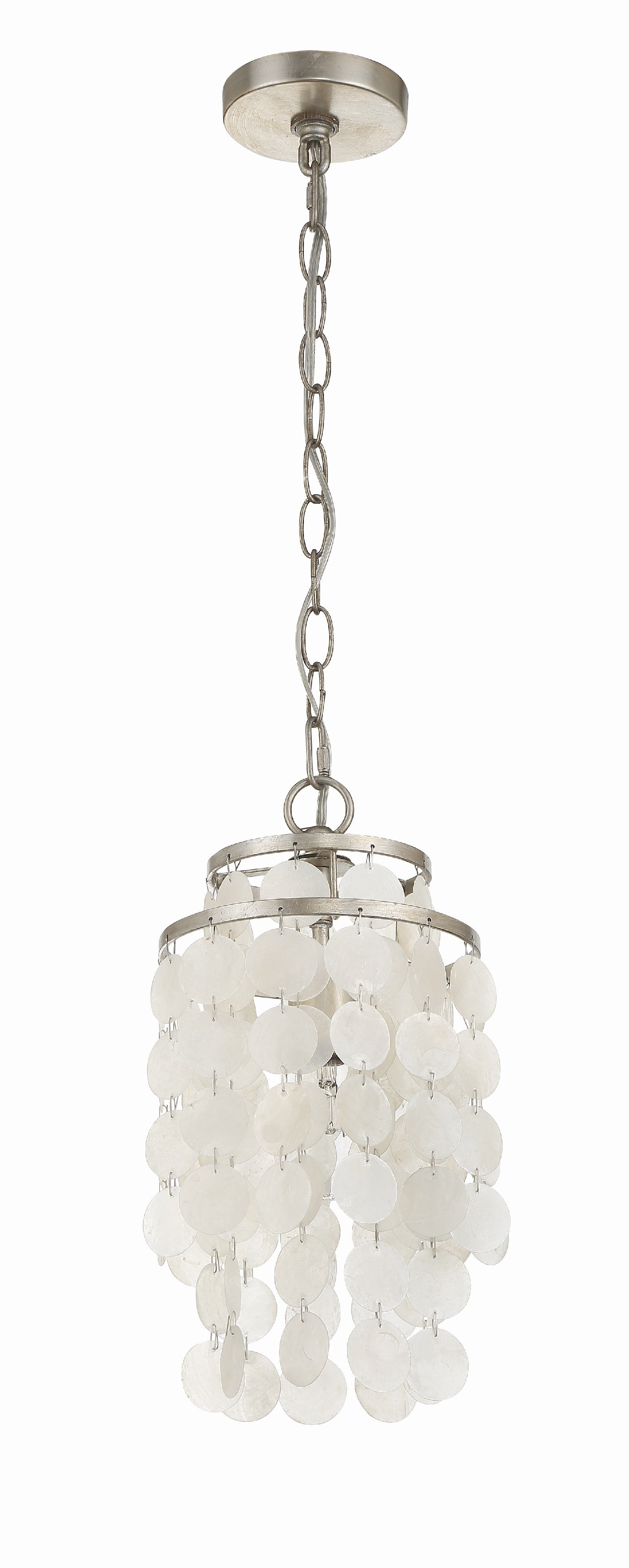 Crystorama Brielle BRI-3000-SA – 7 Inch – 1 Light – Pendant Light – Antique Silver – Damp Rated