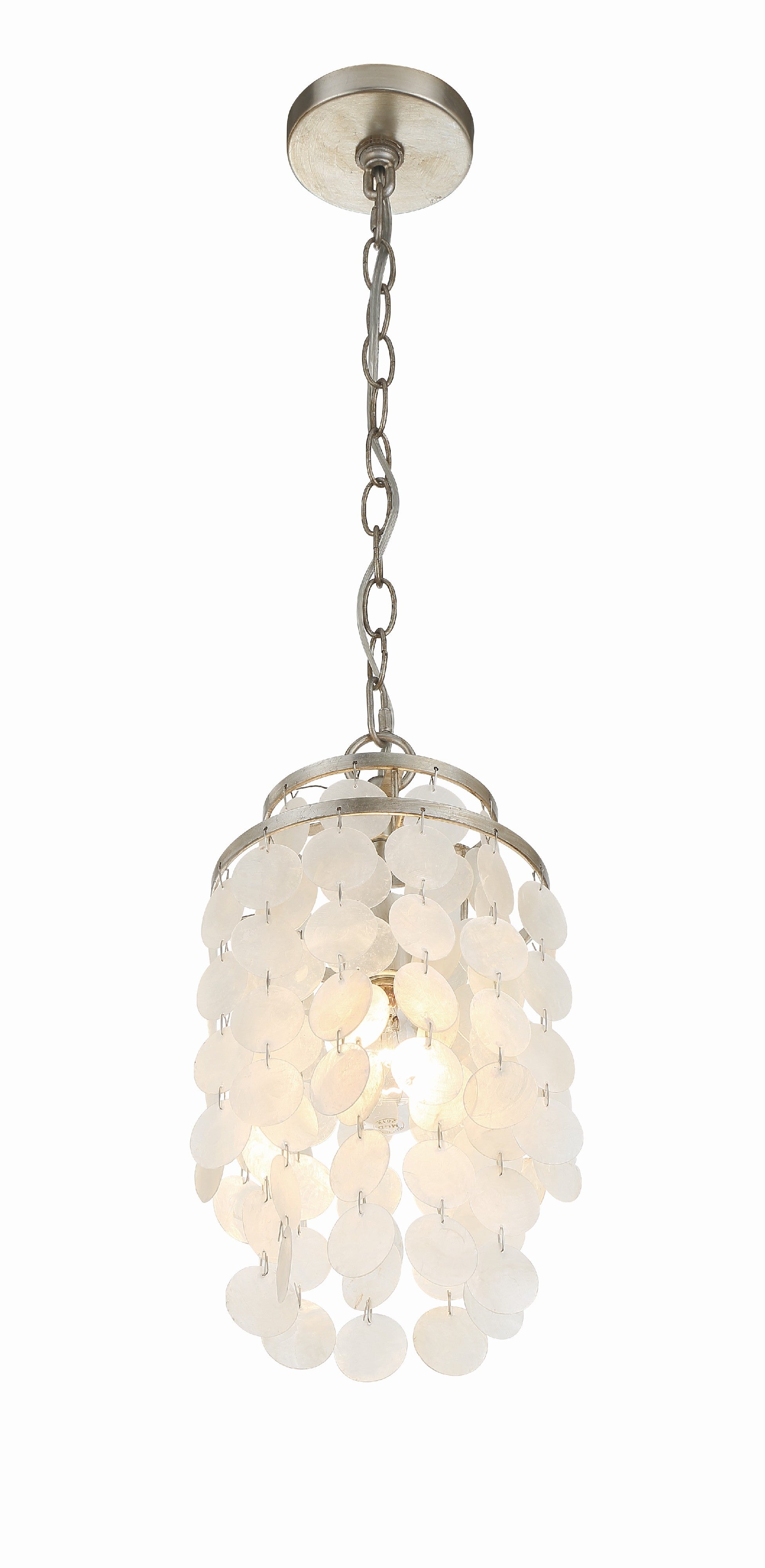Crystorama Brielle BRI-3000-SA – 7 Inch – 1 Light – Pendant Light – Antique Silver – Damp Rated