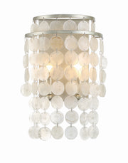 Crystorama Brielle BRI-3002-SA – 9 Inch – 2 Light – Sconce – Antique Silver – Damp Rated