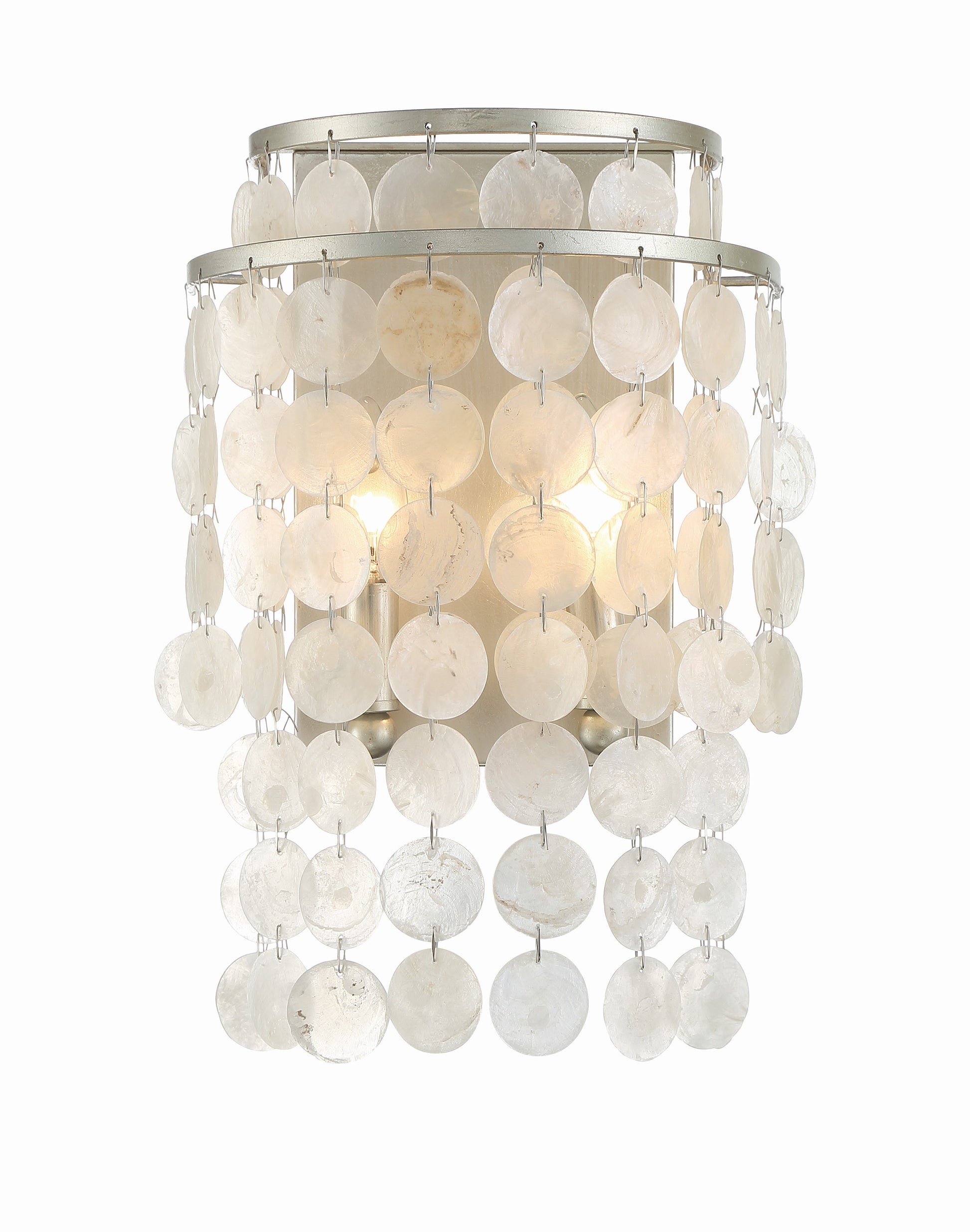 Crystorama Brielle BRI-3002-SA – 9 Inch – 2 Light – Sconce – Antique Silver – Damp Rated