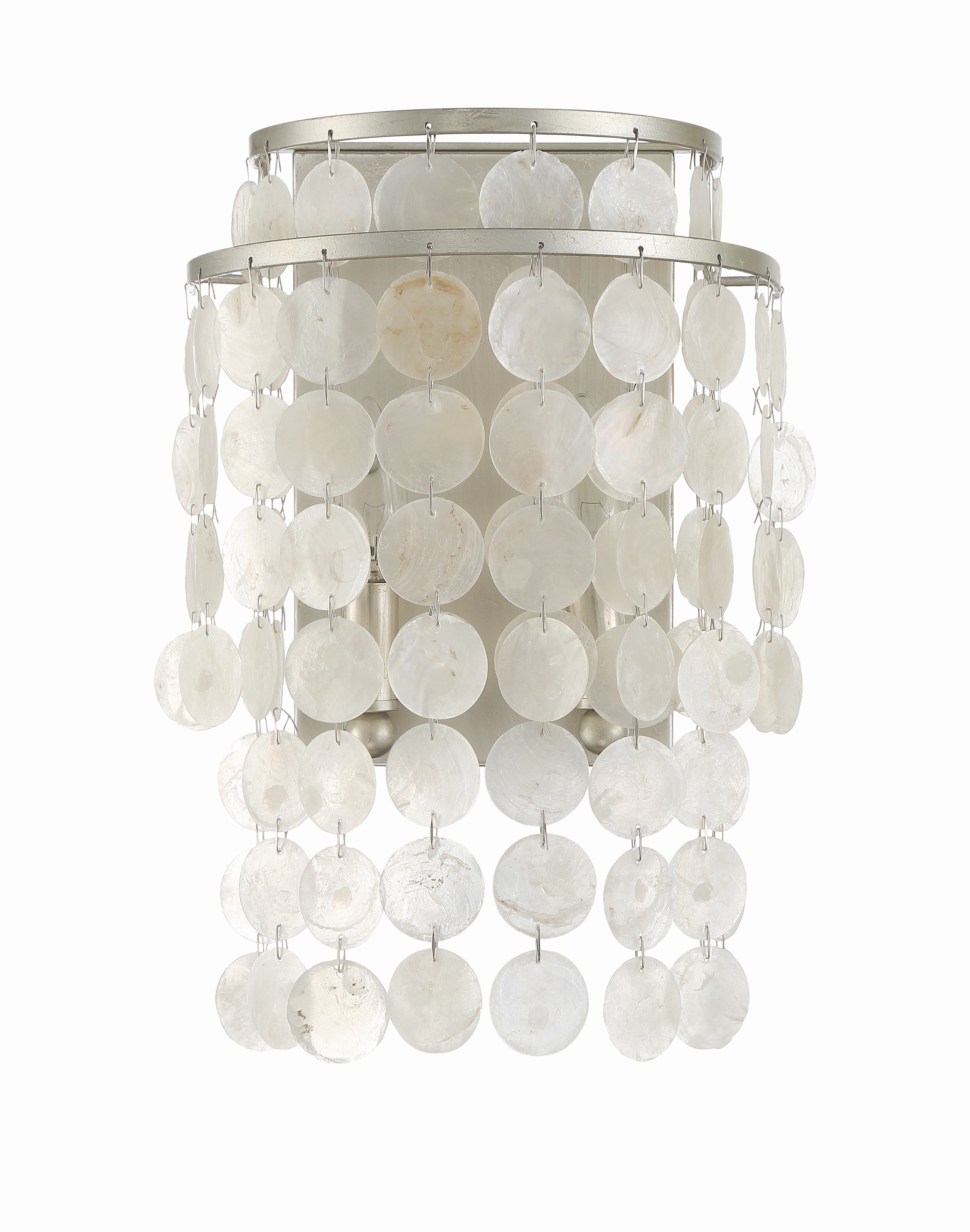 Crystorama Brielle BRI-3002-SA – 9 Inch – 2 Light – Sconce – Antique Silver – Damp Rated