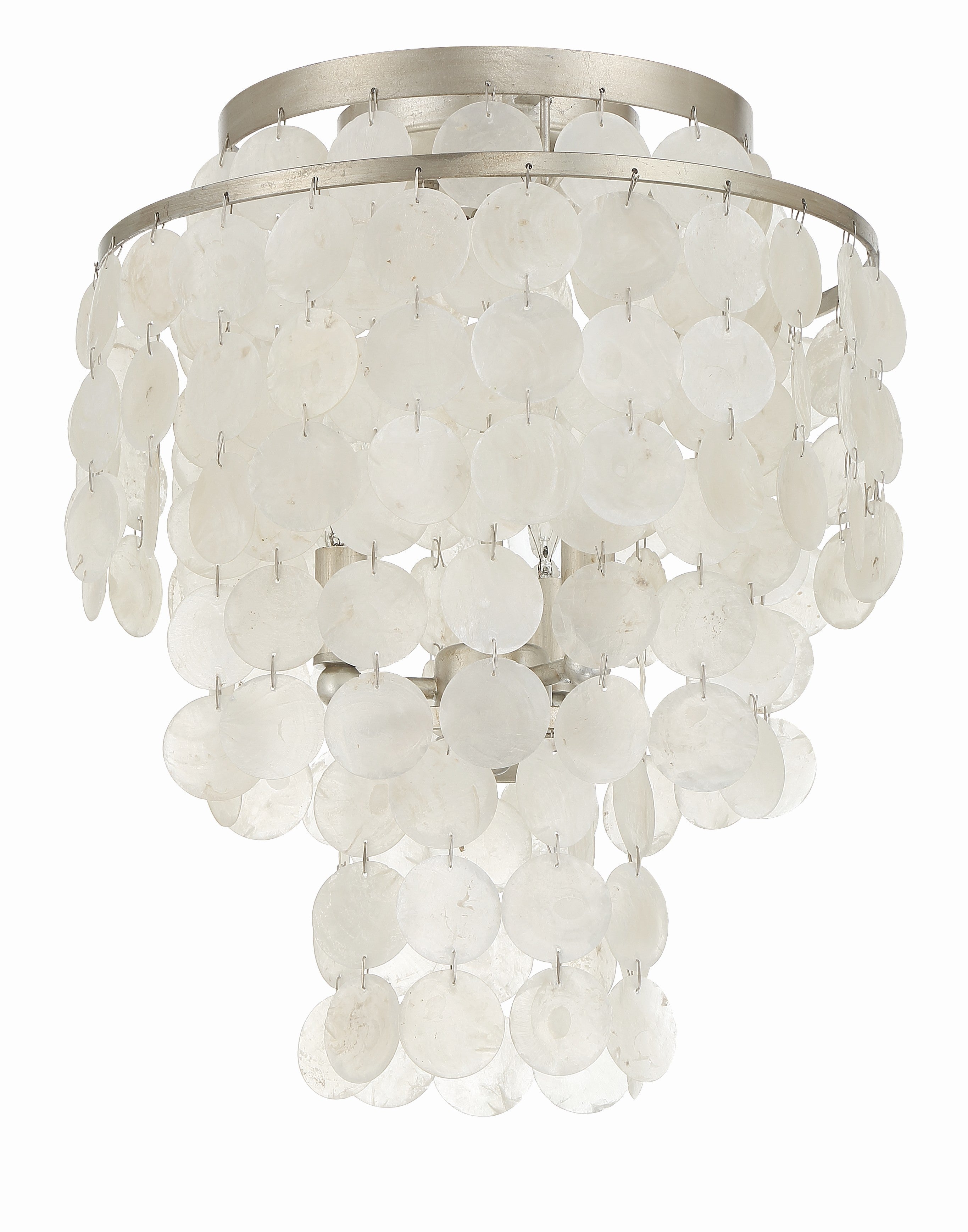 Crystorama Brielle BRI-3003-SA – 13 Inch – 3 Light – Semi Flush Mount Light – Antique Silver – Damp Rated