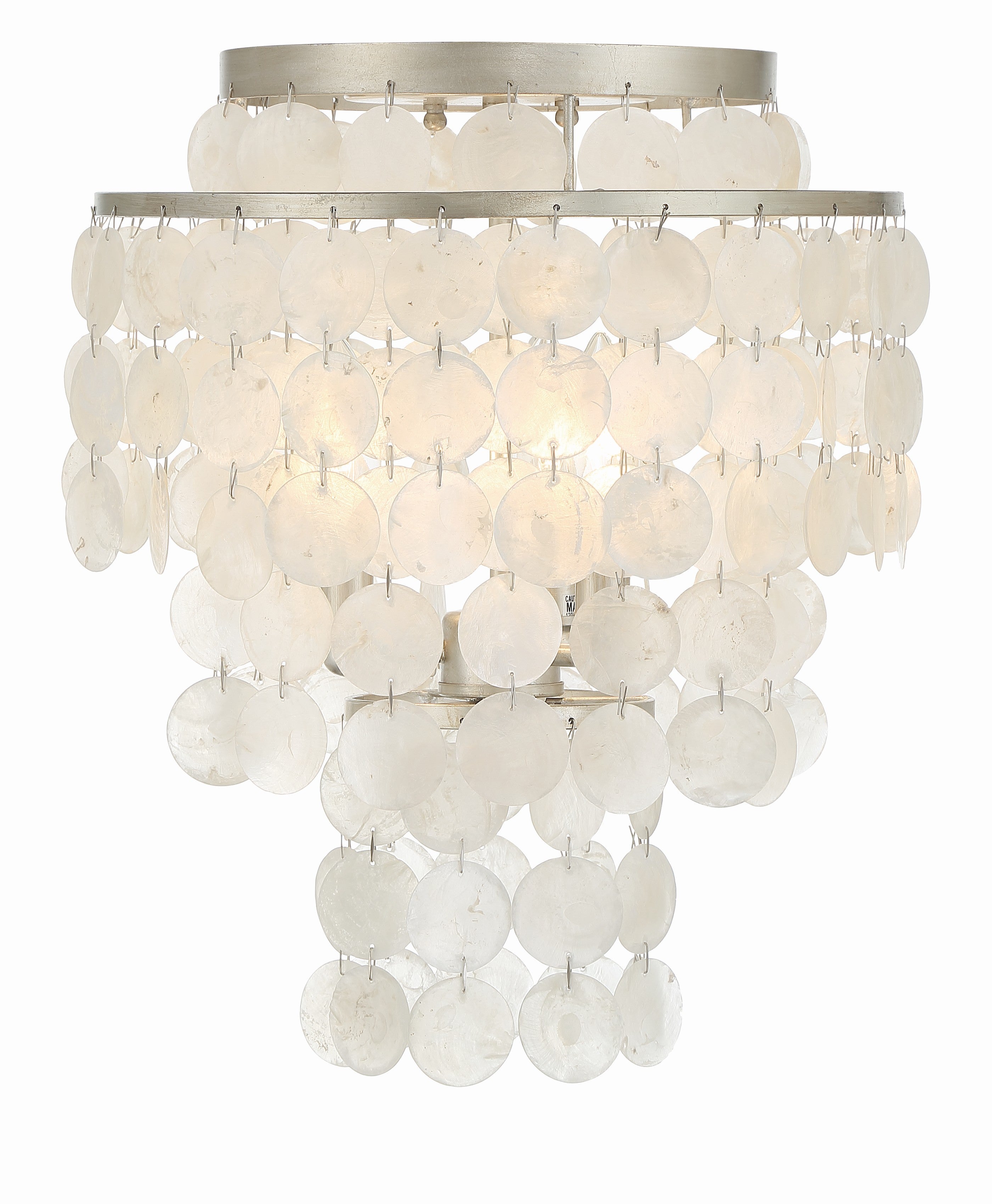 Crystorama Brielle BRI-3003-SA – 13 Inch – 3 Light – Semi Flush Mount Light – Antique Silver – Damp Rated