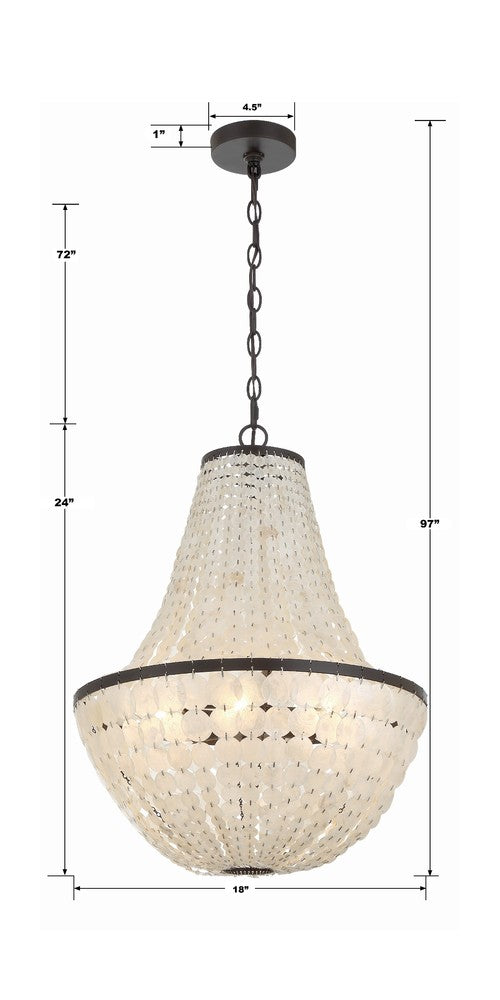 Crystorama BRIELLE BRI-3006-DB Chandelier Contemporary - Dark Bronze