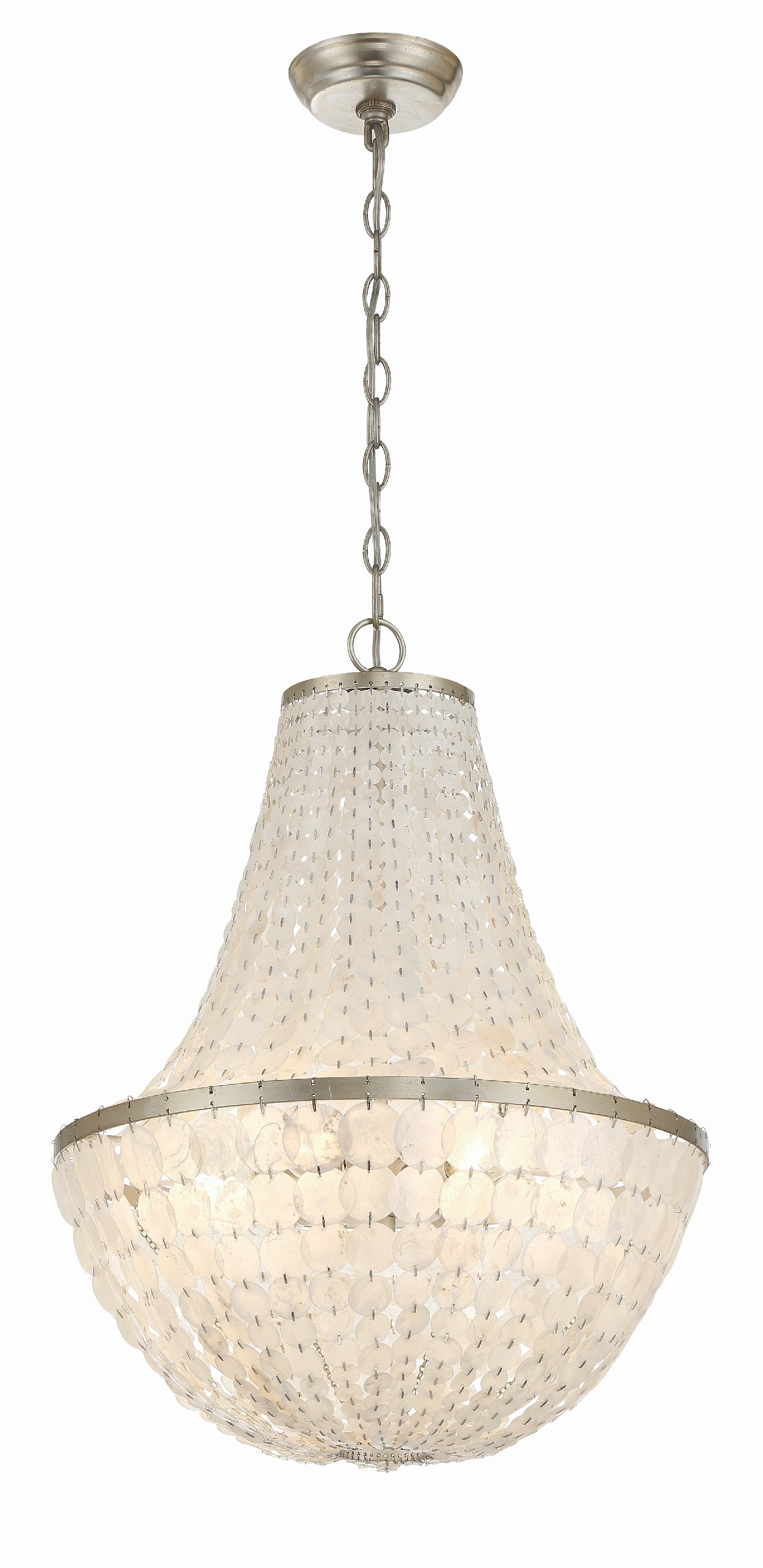 Crystorama Brielle BRI-3006-SA – 18 Inch – 6 Light – Chandelier – Antique Silver – Damp Rated