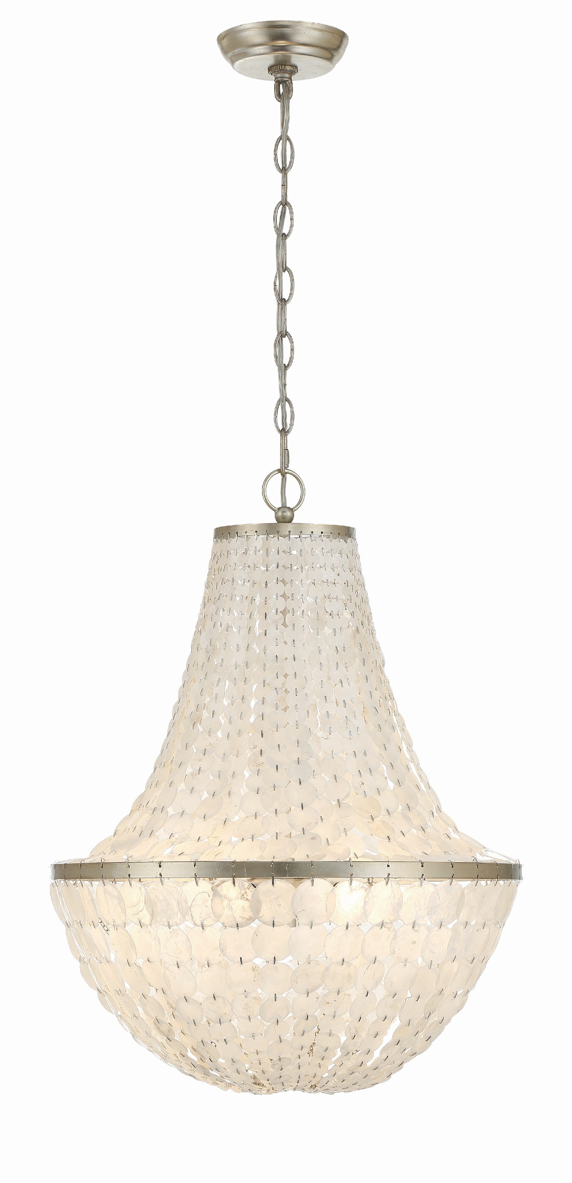 Crystorama Brielle BRI-3006-SA – 18 Inch – 6 Light – Chandelier – Antique Silver – Damp Rated