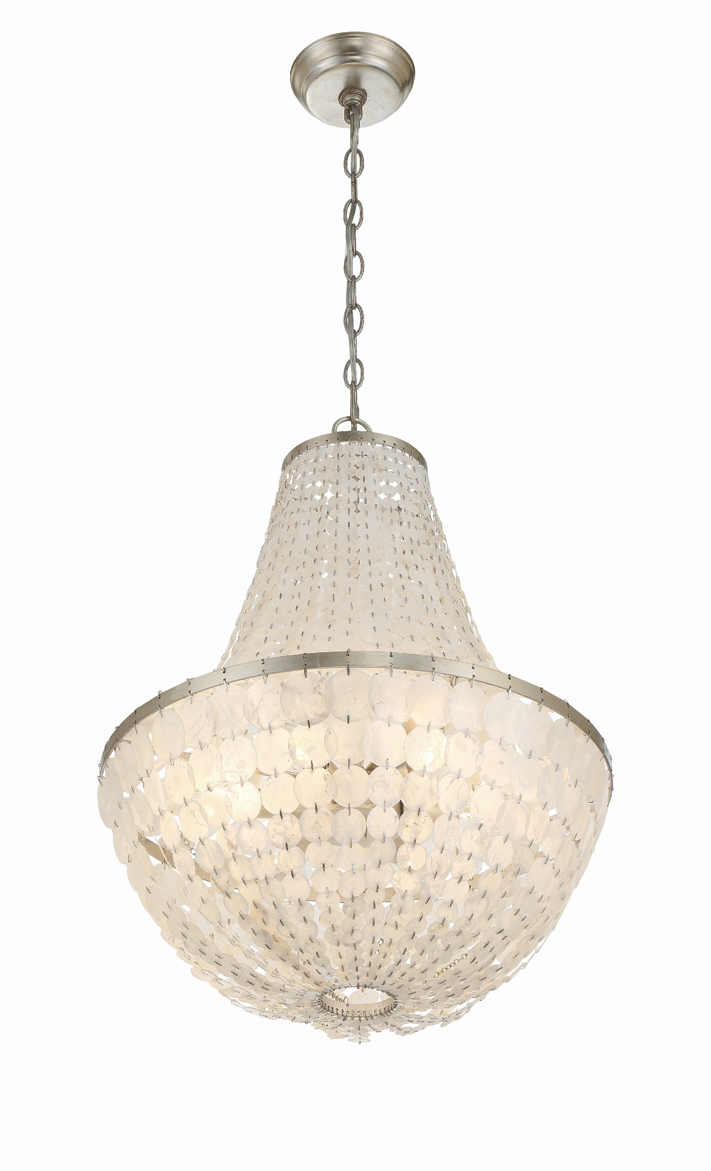 Crystorama Brielle BRI-3006-SA – 18 Inch – 6 Light – Chandelier – Antique Silver – Damp Rated