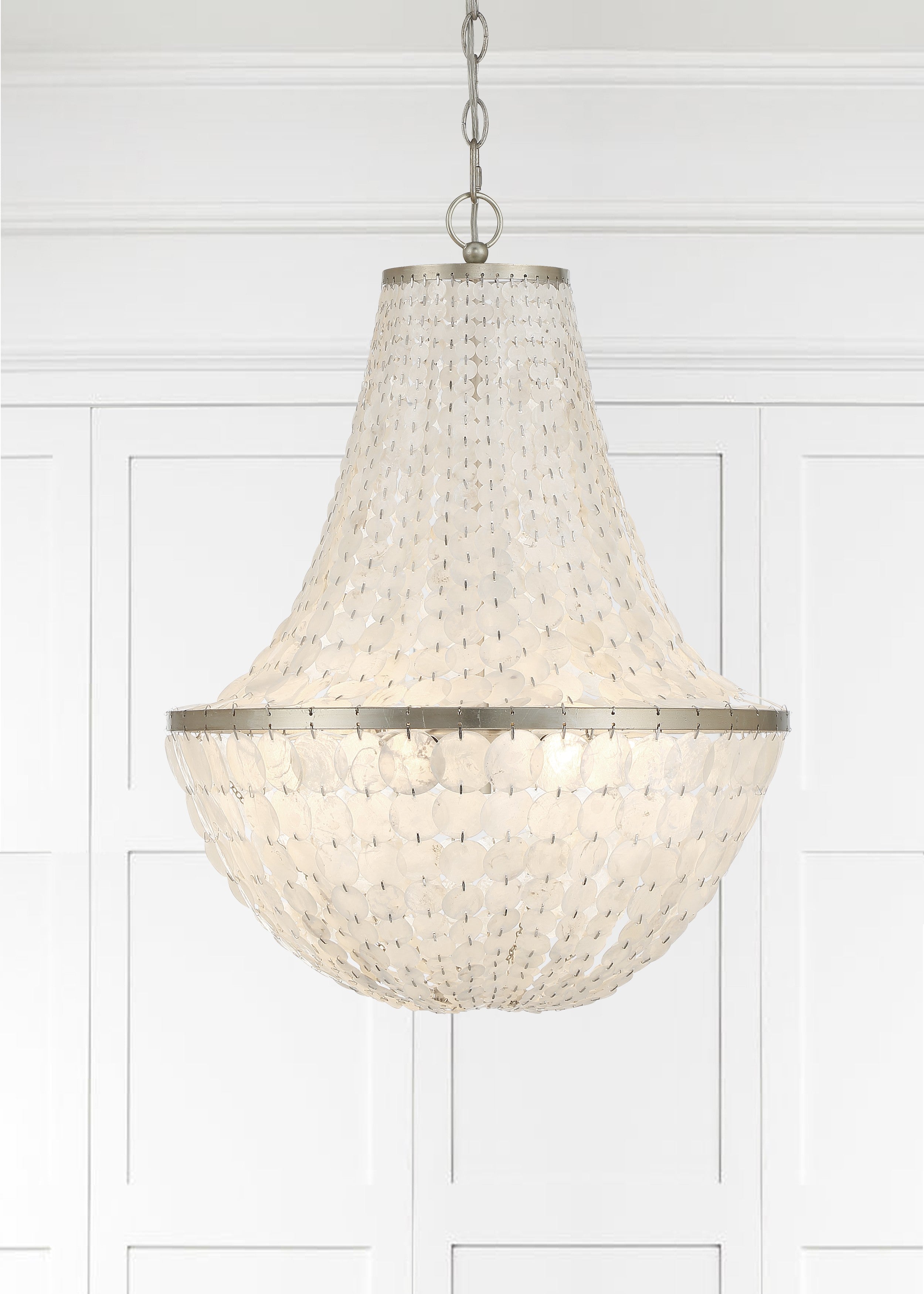 Crystorama Brielle BRI-3006-SA – 18 Inch – 6 Light – Chandelier – Antique Silver – Damp Rated