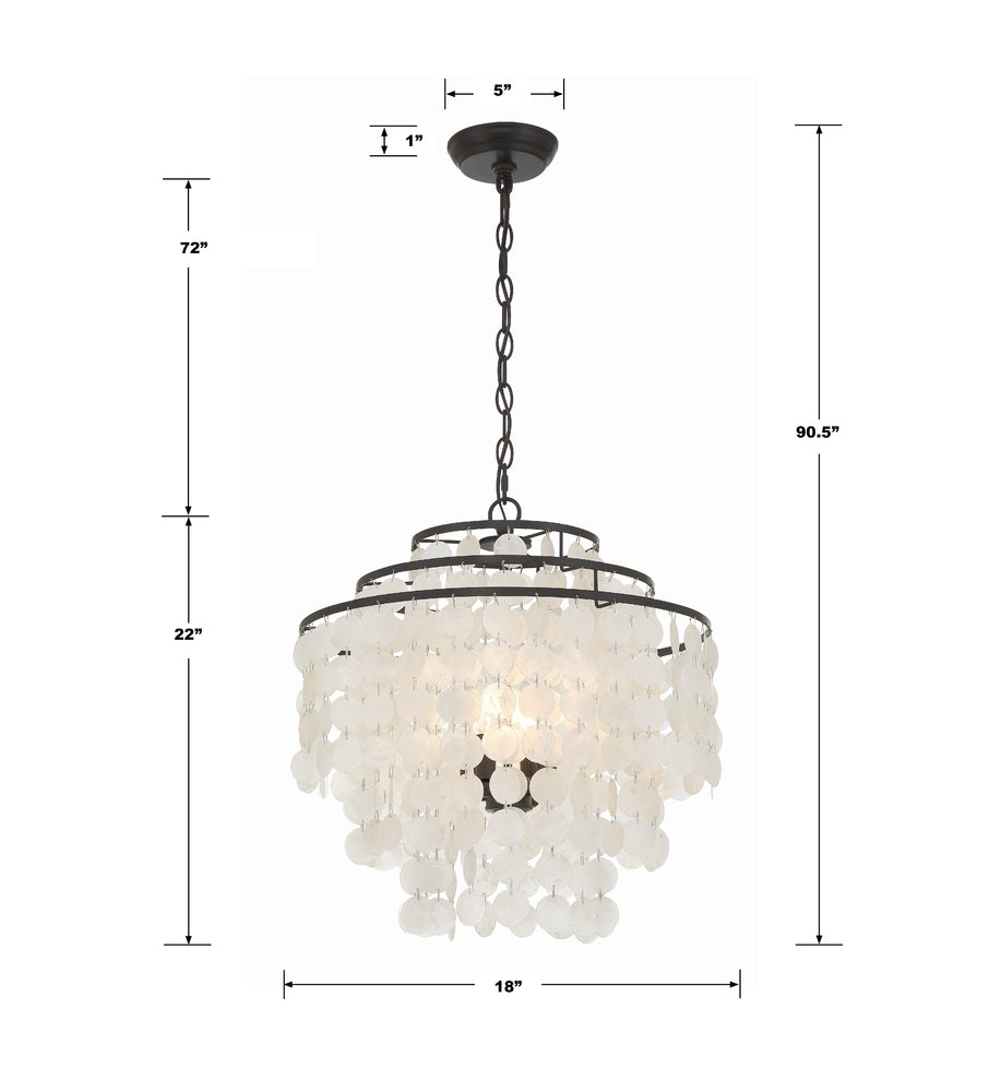 Crystorama BRIELLE BRI-3008-DB Chandelier Contemporary - Dark Bronze