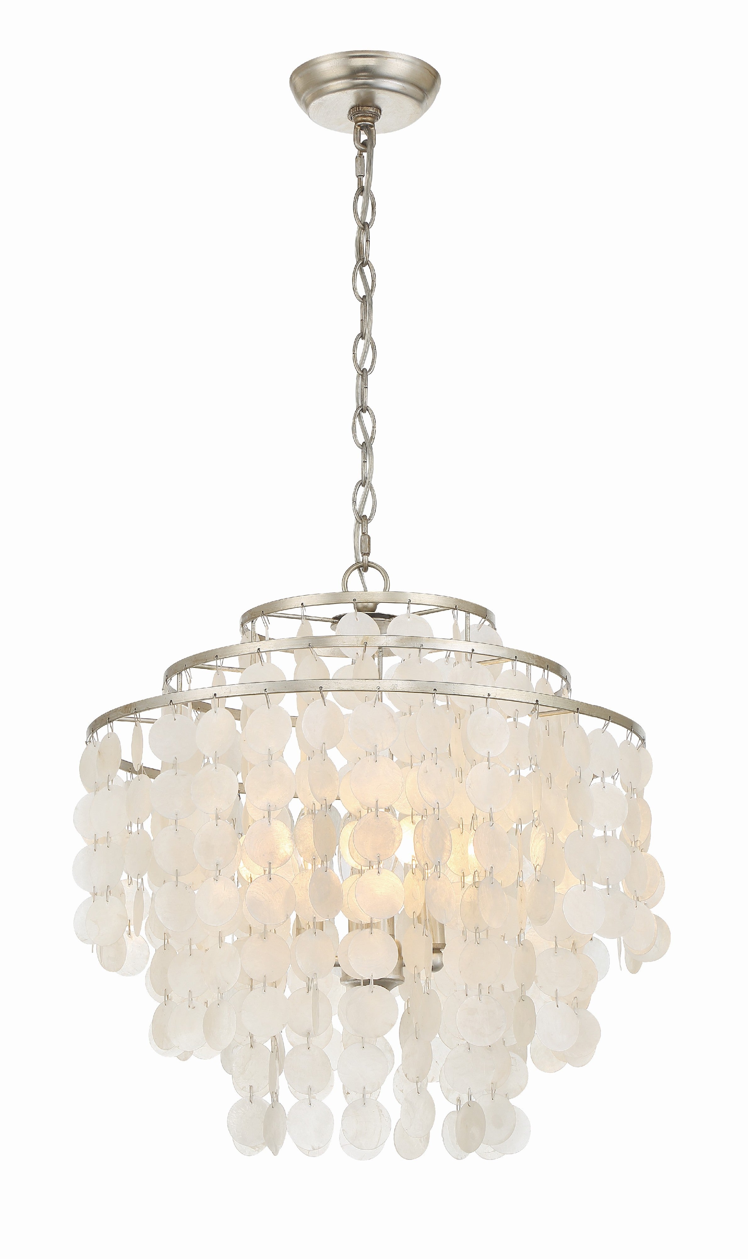 Crystorama Brielle BRI-3008-SA – 18 Inch – 4 Light – Chandelier – Antique Silver – Damp Rated