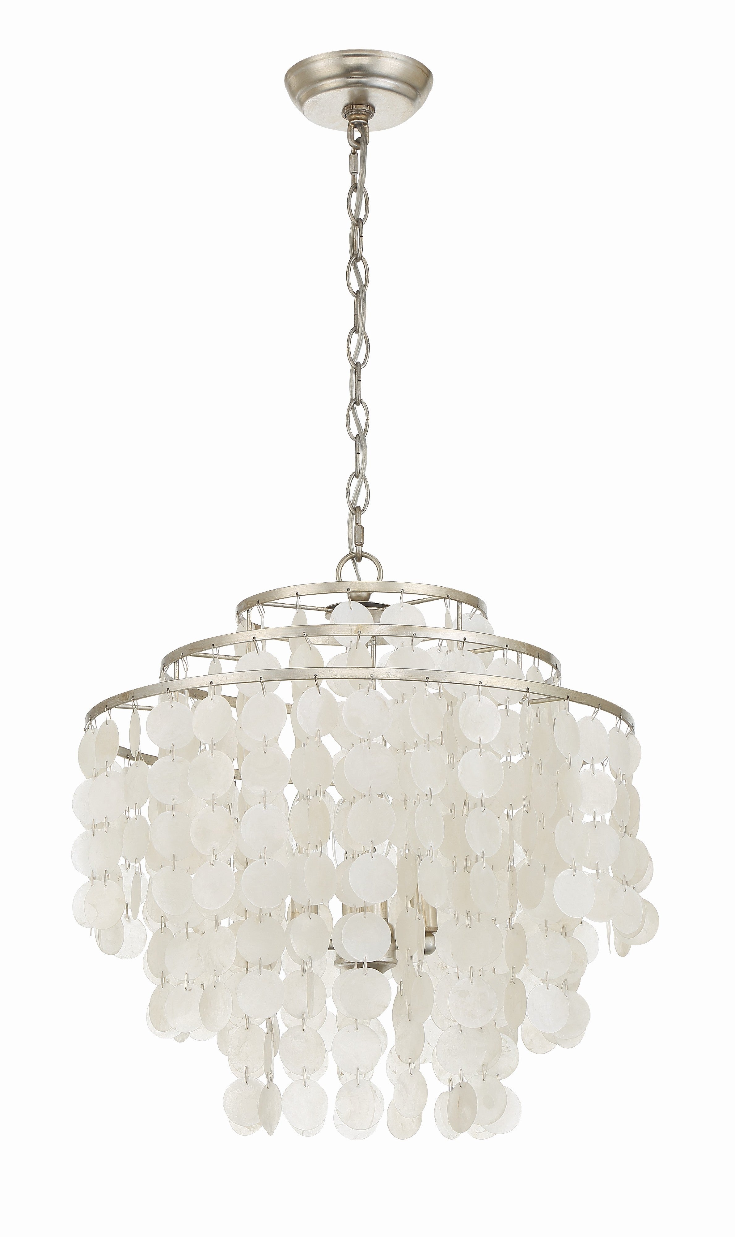 Crystorama Brielle BRI-3008-SA – 18 Inch – 4 Light – Chandelier – Antique Silver – Damp Rated