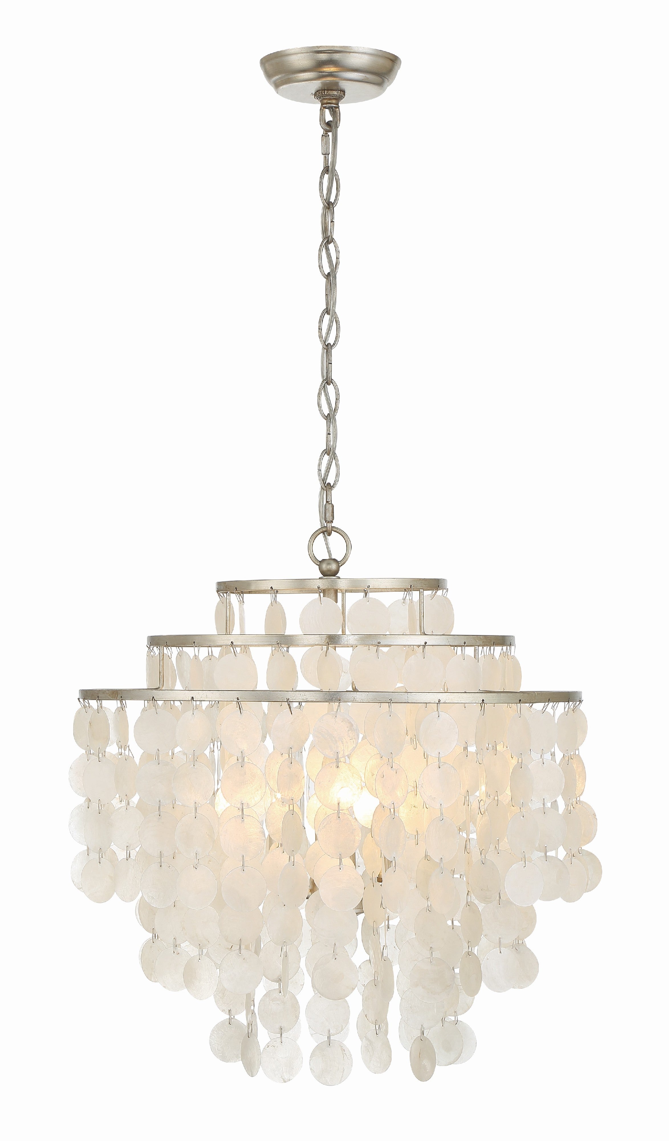 Crystorama Brielle BRI-3008-SA – 18 Inch – 4 Light – Chandelier – Antique Silver – Damp Rated