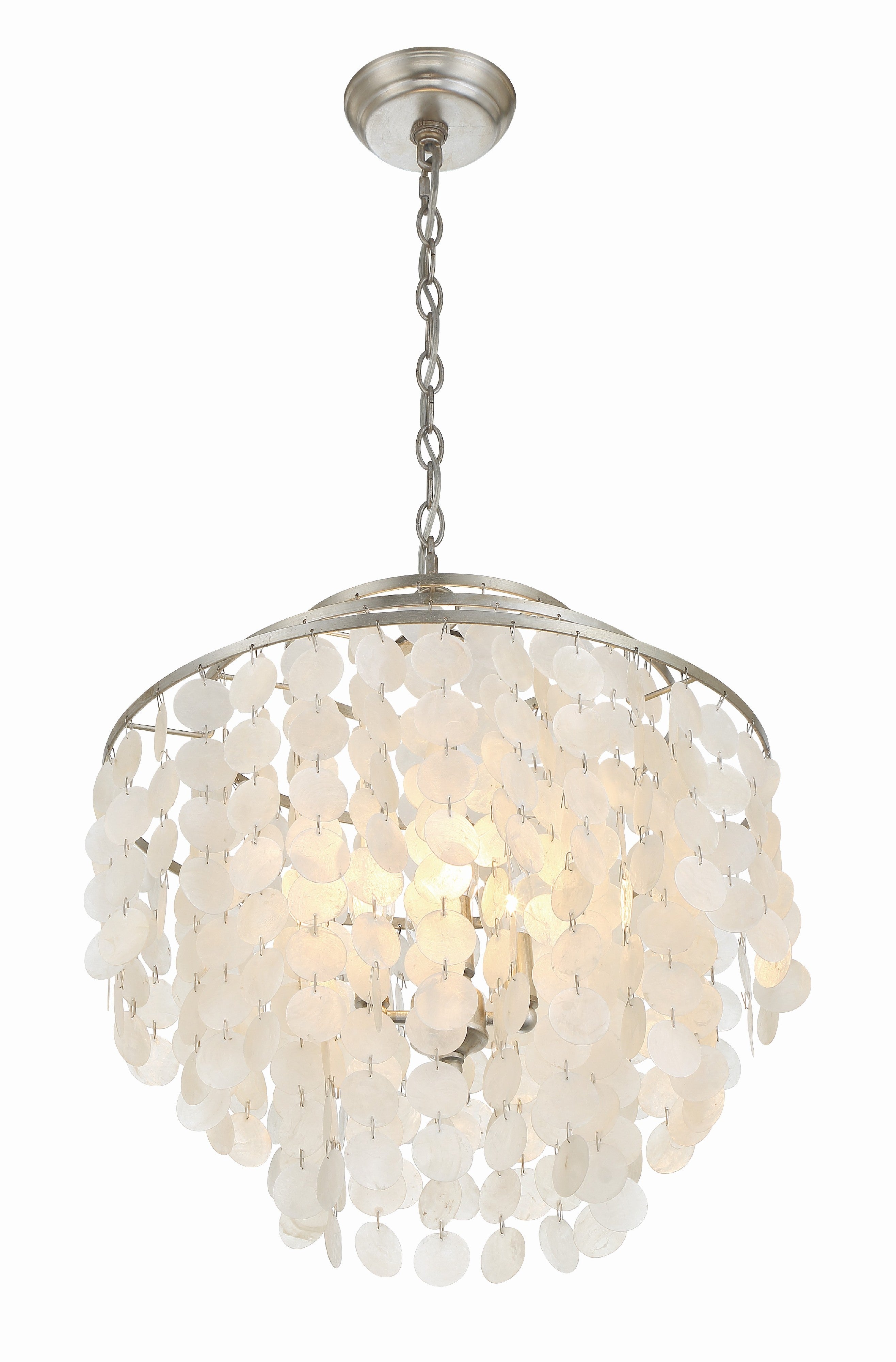 Crystorama Brielle BRI-3008-SA – 18 Inch – 4 Light – Chandelier – Antique Silver – Damp Rated