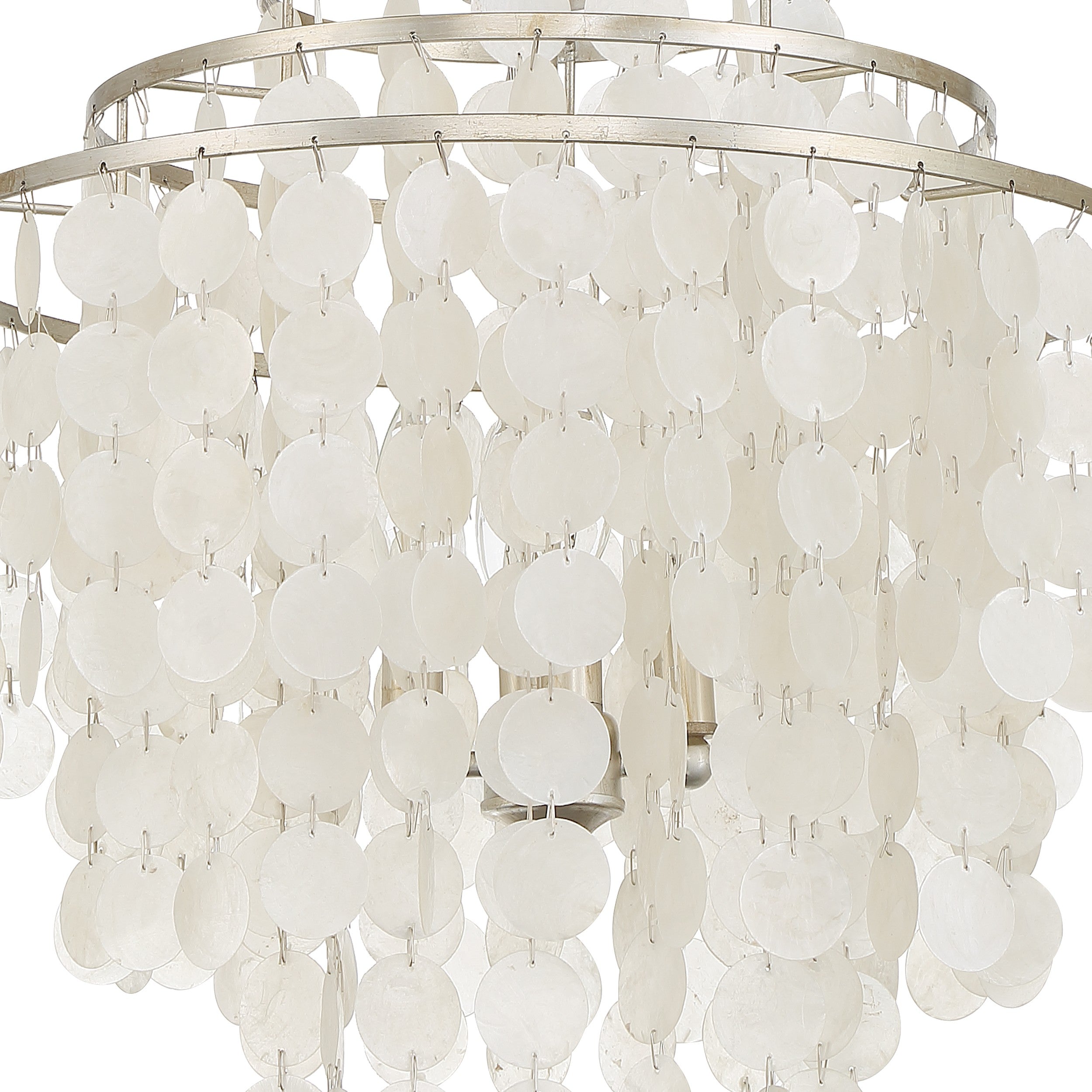Crystorama Brielle BRI-3008-SA – 18 Inch – 4 Light – Chandelier – Antique Silver – Damp Rated