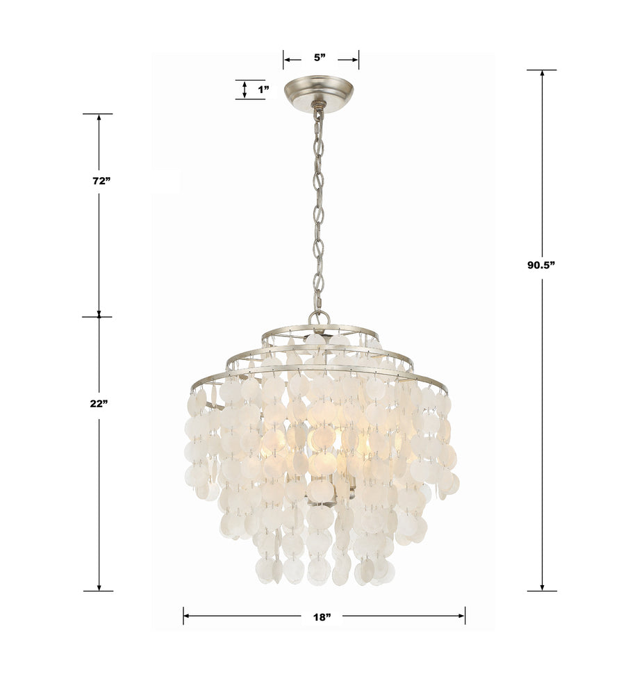 Crystorama BRIELLE BRI-3008-SA Chandelier Contemporary - Antique Silver