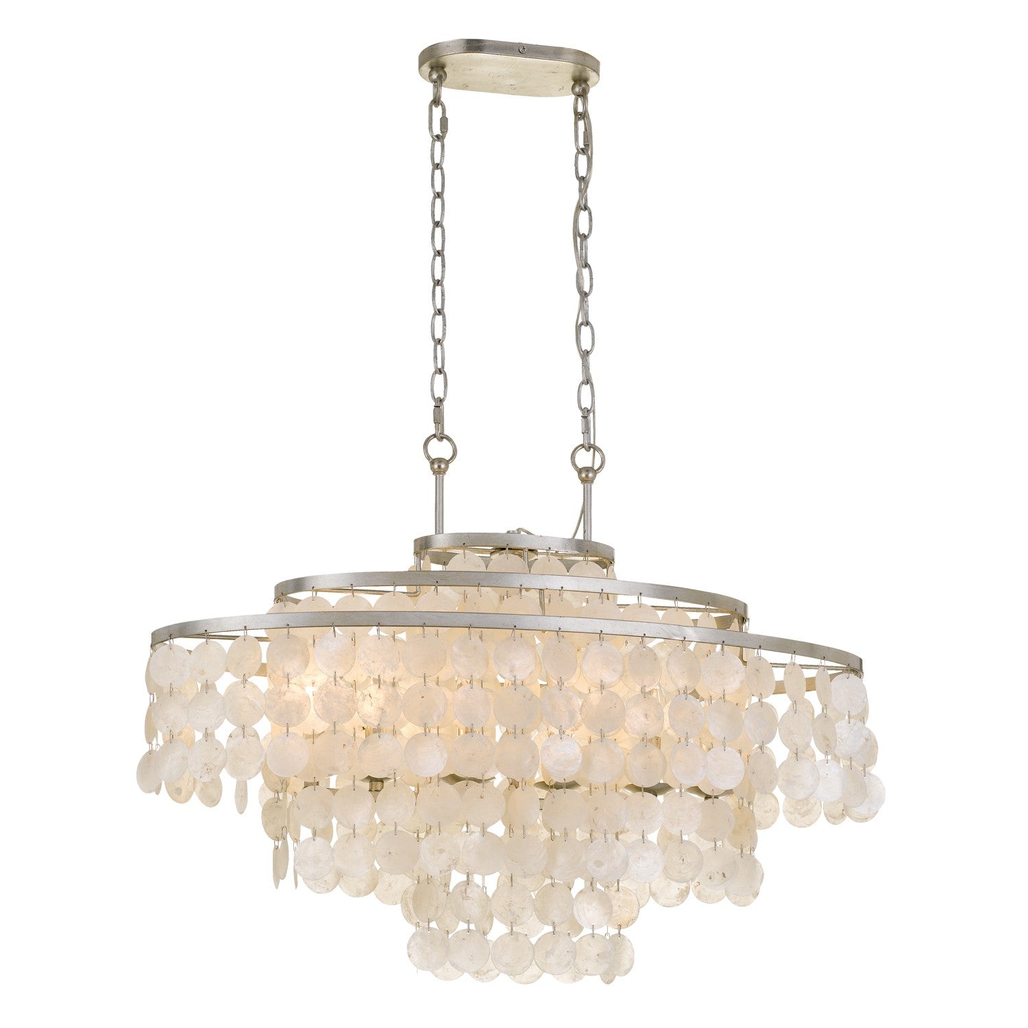 Crystorama Brielle BRI-3009-SA – 30 Inch – 6 Light – Chandelier – Antique Silver – Damp Rated