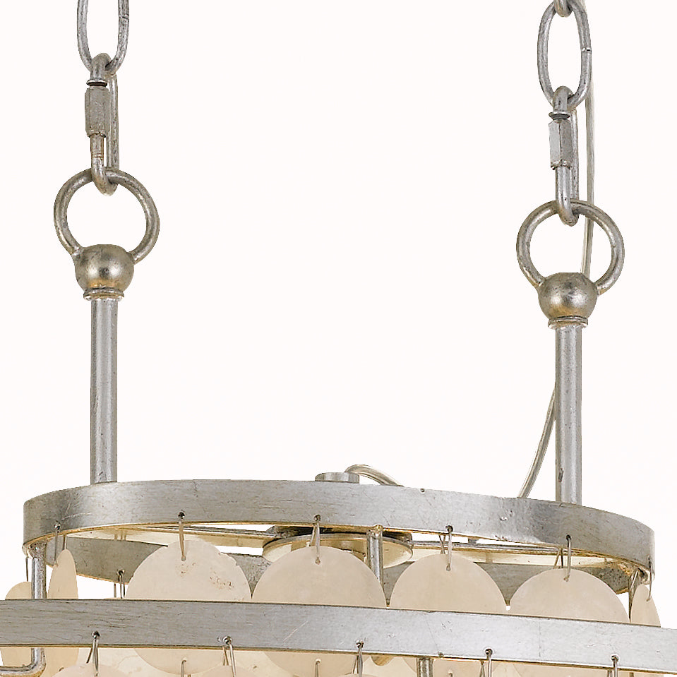 Crystorama Brielle BRI-3009-SA – 30 Inch – 6 Light – Chandelier – Antique Silver – Damp Rated