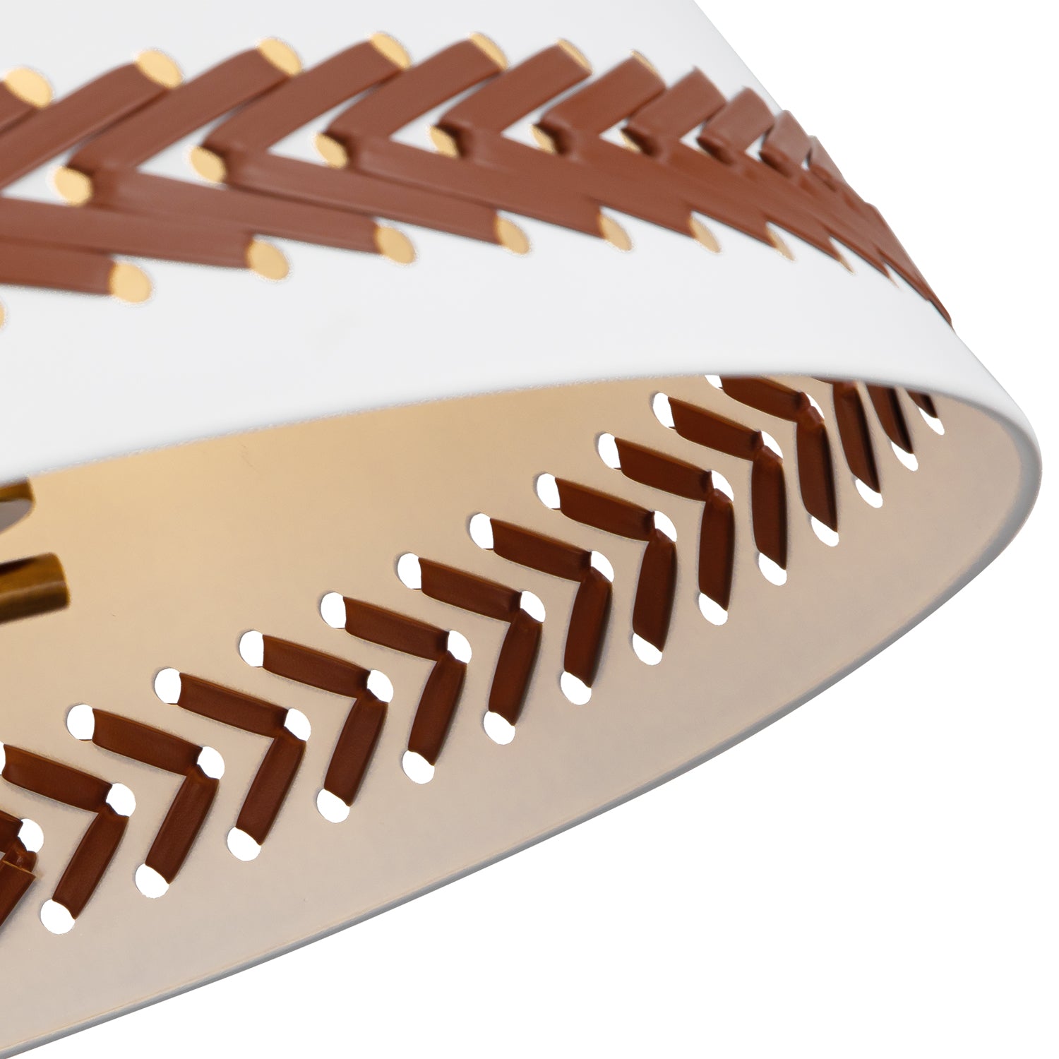 Brickell 20-in Matte White/Hazelnut Leather 3 Lights Pendant