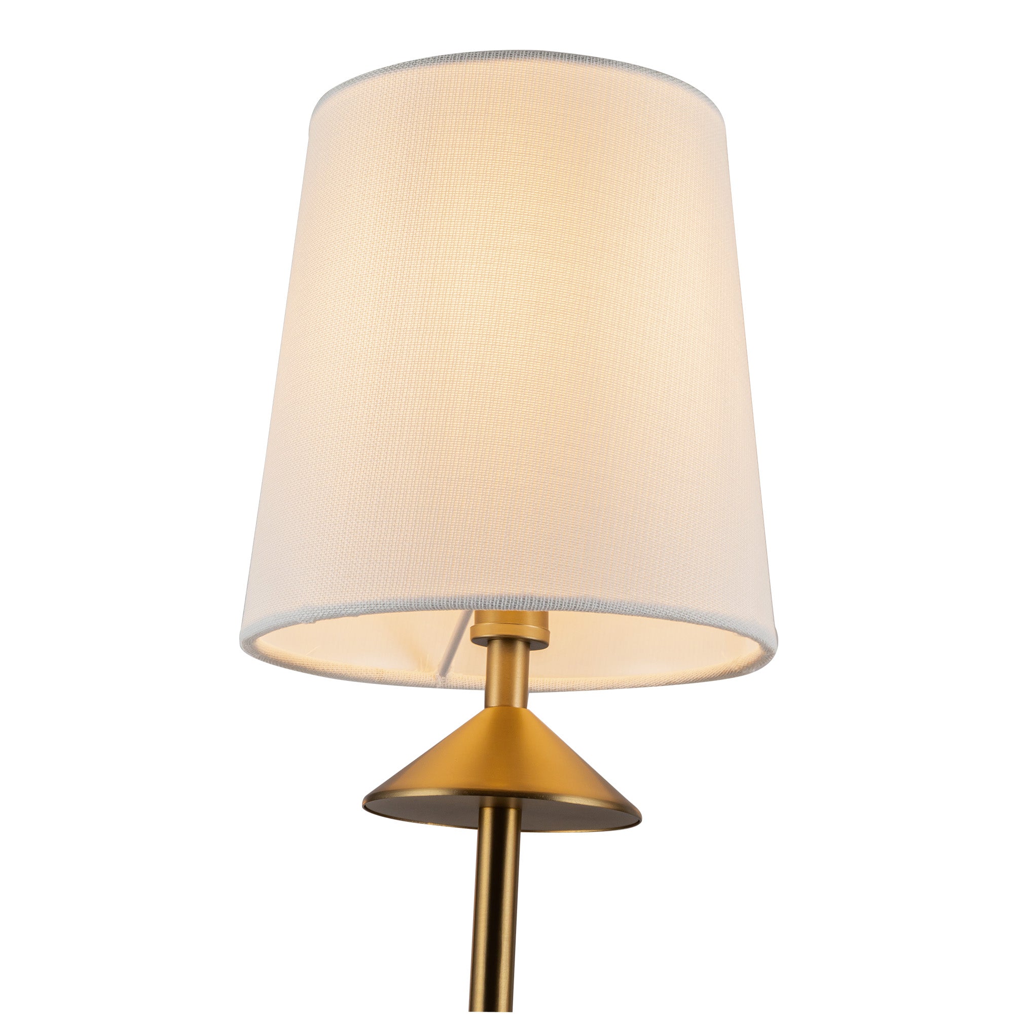Bridgette 45-in Brushed Gold/White Linen Socket Chandelier