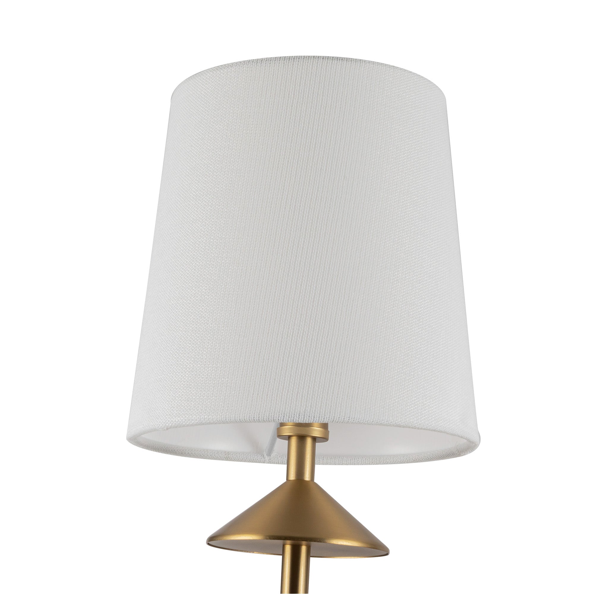 Bridgette 45-in Brushed Gold/White Linen Socket Chandelier