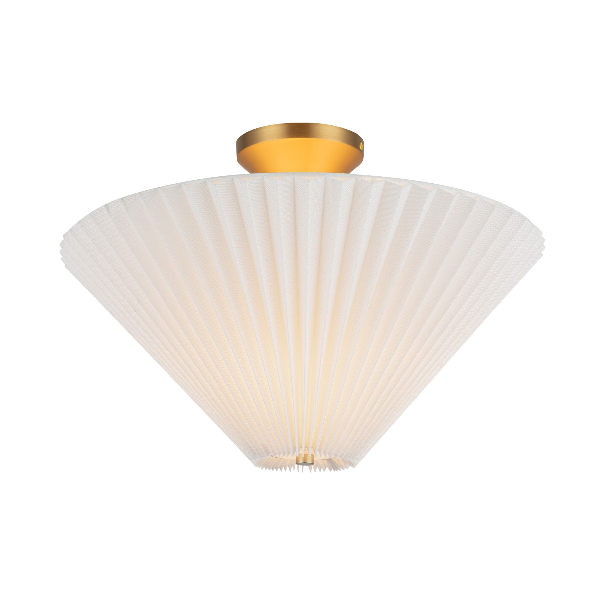 Bridgette 16-in Brushed Gold/Folded White Socket Semi-Flush Mount
