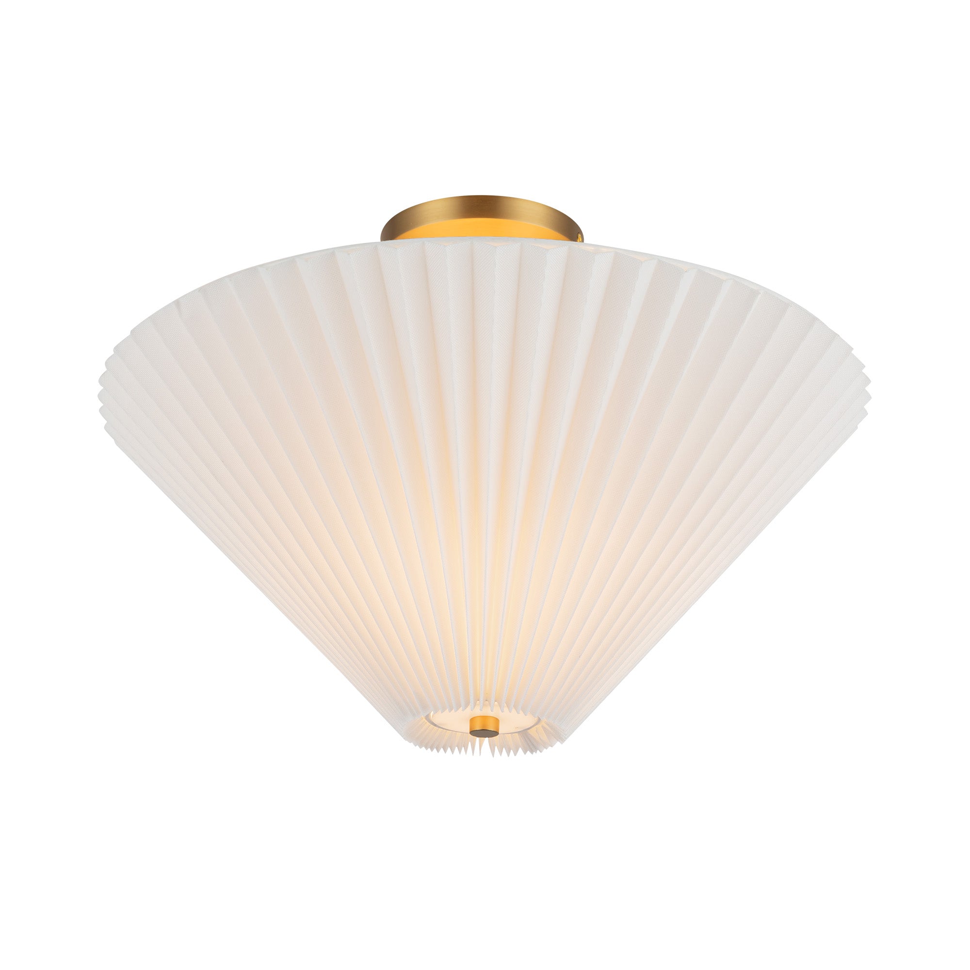 Bridgette 16-in Brushed Gold/Folded White Socket Semi-Flush Mount