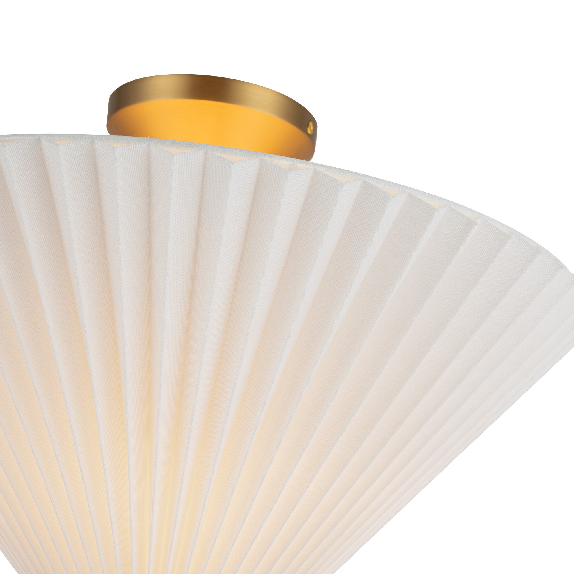Bridgette 16-in Brushed Gold/Folded White Socket Semi-Flush Mount