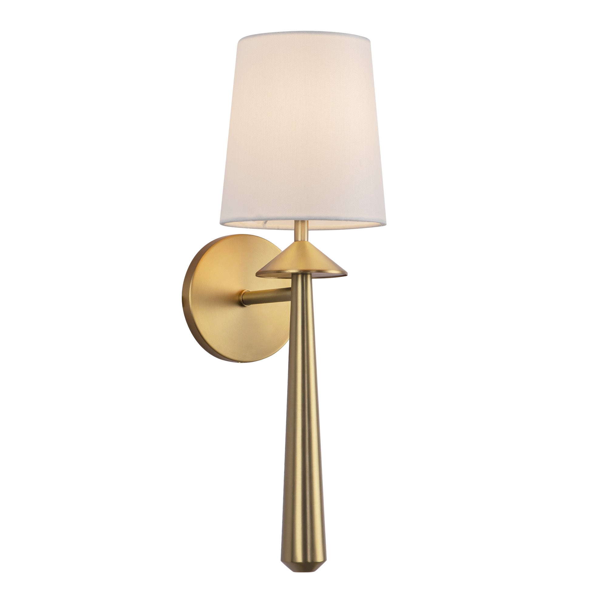 Bridgette 16-in Brushed Gold/White Linen Socket Wall/Vanity Light