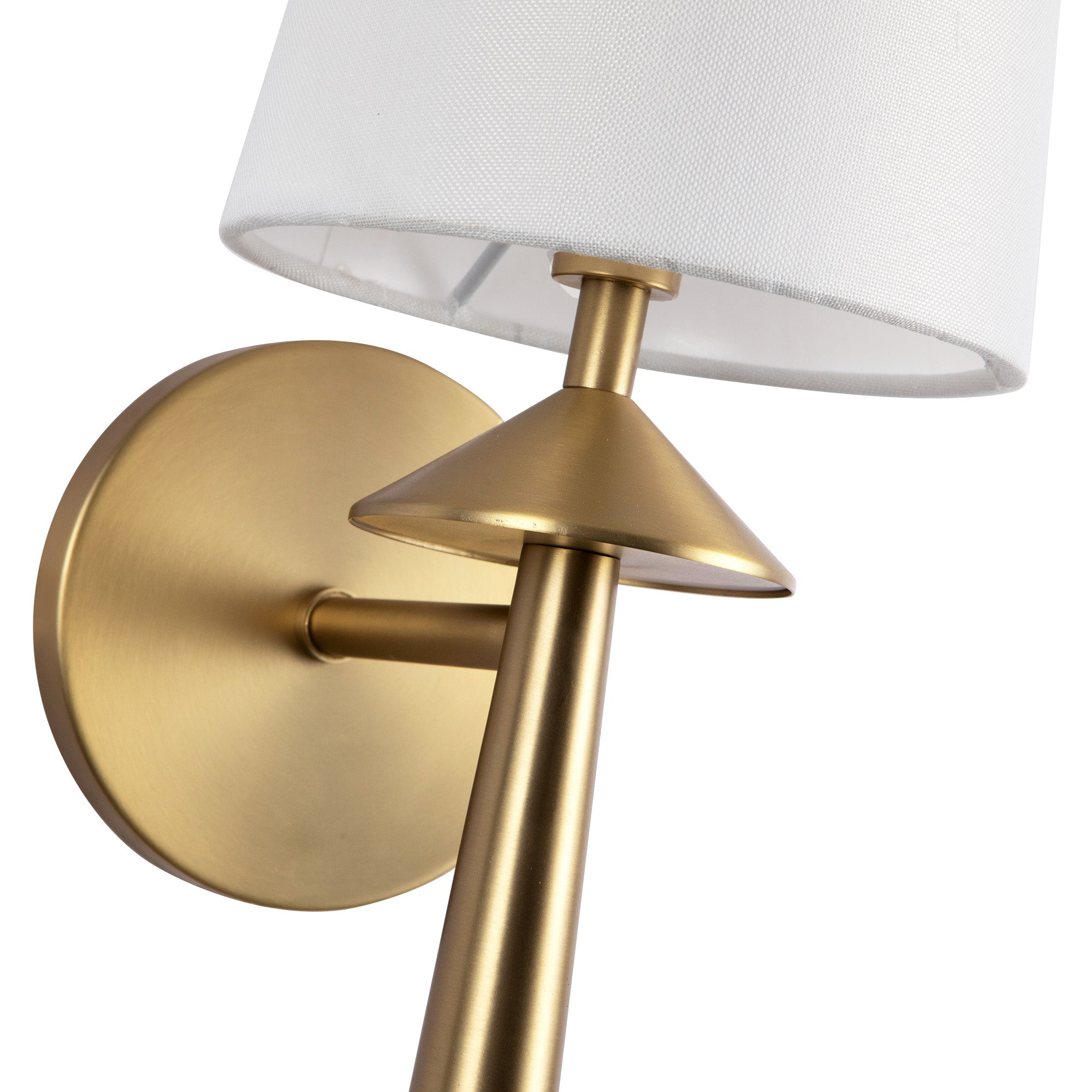 Bridgette 16-in Brushed Gold/White Linen Socket Wall/Vanity Light