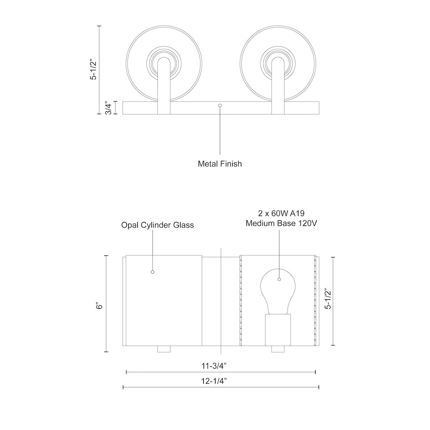 Bridgewater 12-in Brushed Nickel 2 Lights Vanity