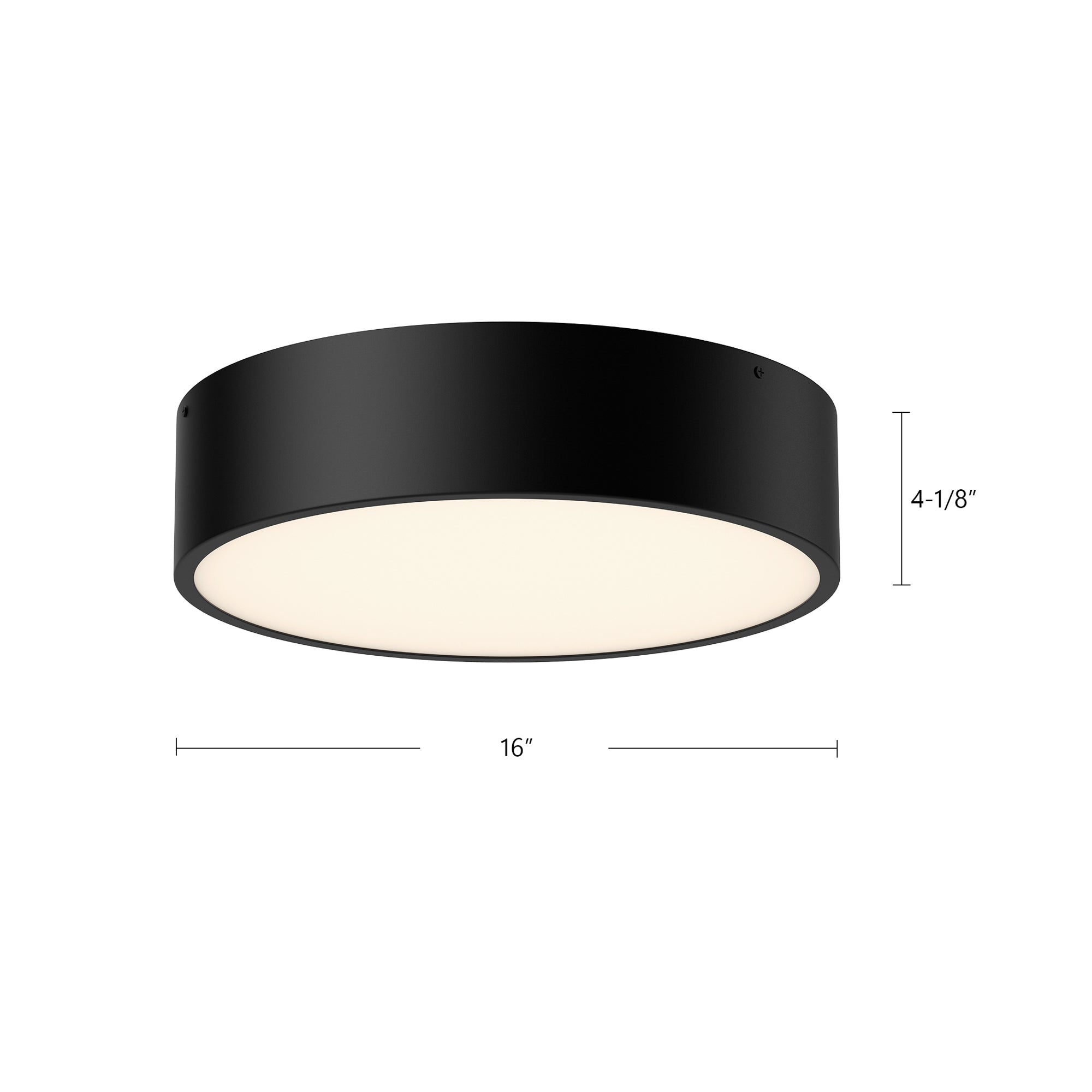 Brisbane 16-in Matte Black 3 Lights Flush Mount