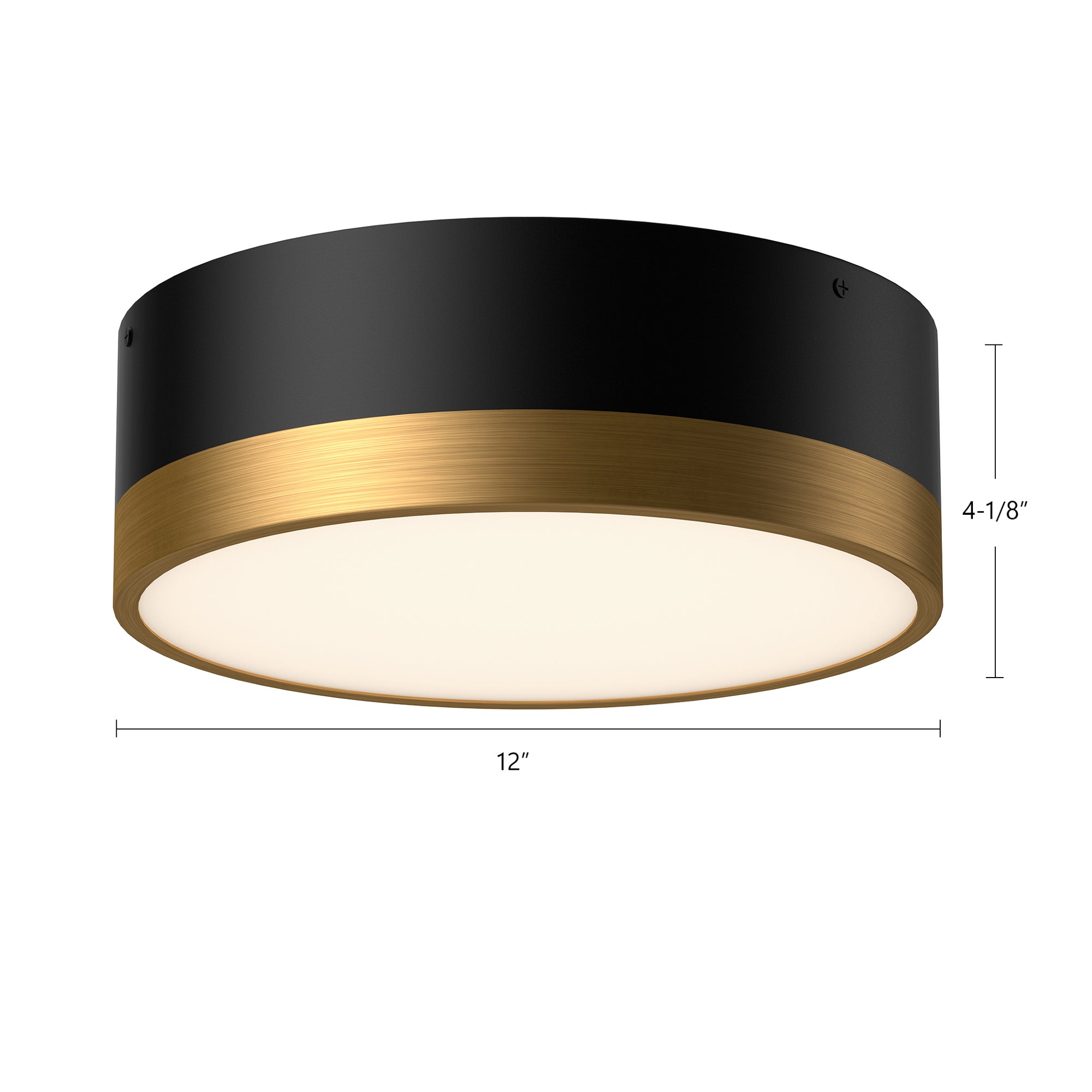 Brisbane 12-in Aged Gold/White 2 Lights Flush Mount