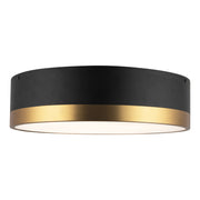 Brisbane 16-in Aged Gold/Matte Black 3 Lights Flush Mount