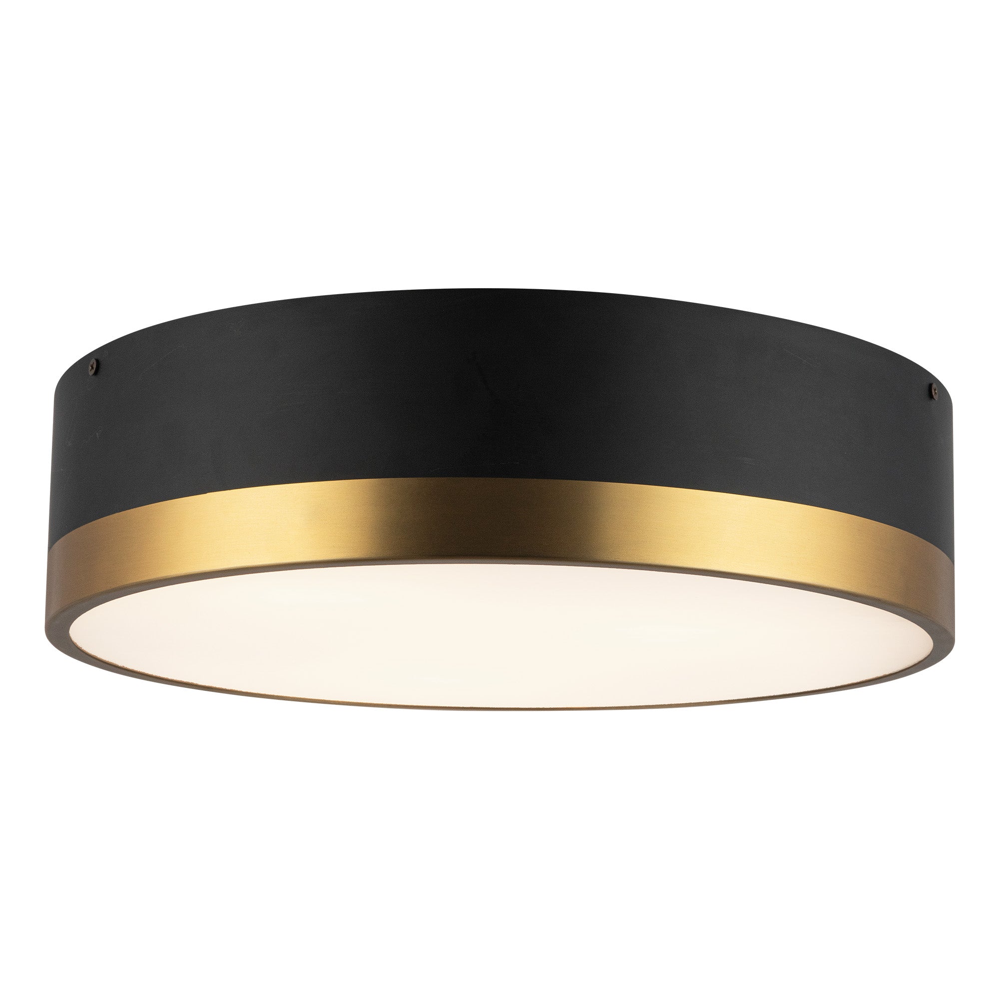 Brisbane 16-in Aged Gold/Matte Black 3 Lights Flush Mount