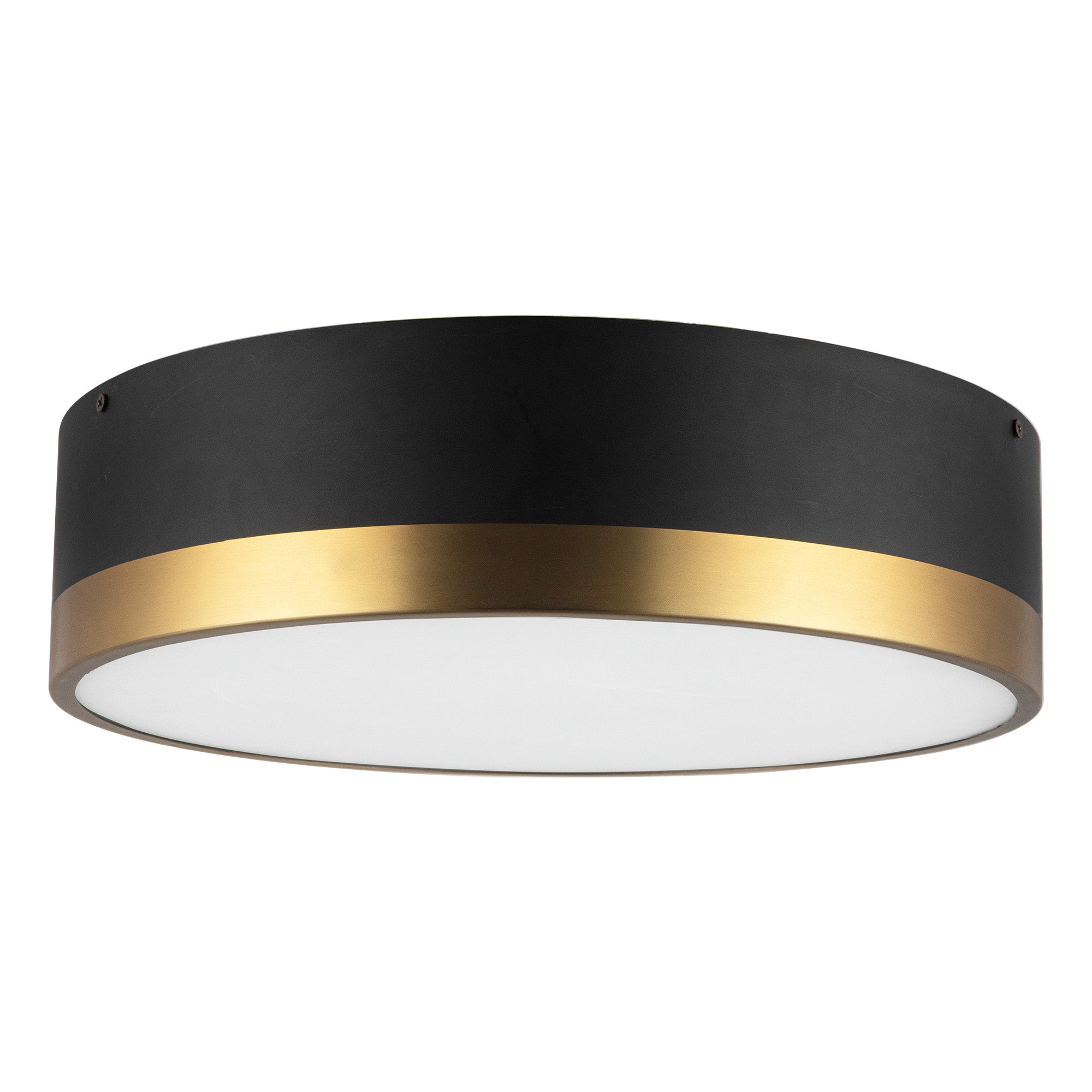 Brisbane 16-in Aged Gold/Matte Black 3 Lights Flush Mount