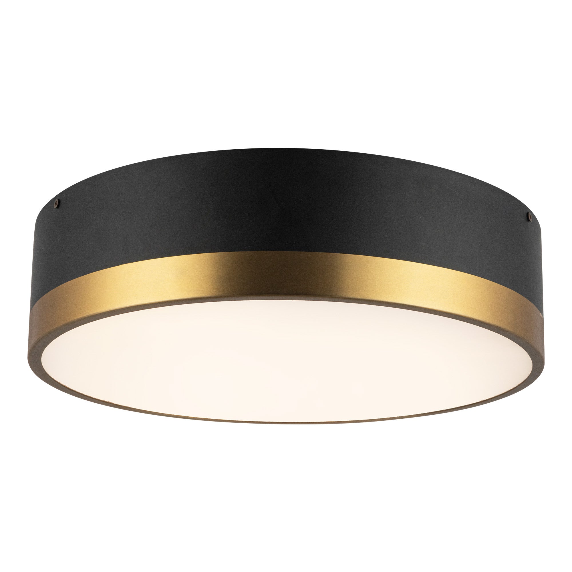 Brisbane 16-in Aged Gold/Matte Black 3 Lights Flush Mount
