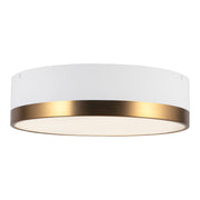 Brisbane 16-in Aged Gold/White 3 Lights Flush Mount