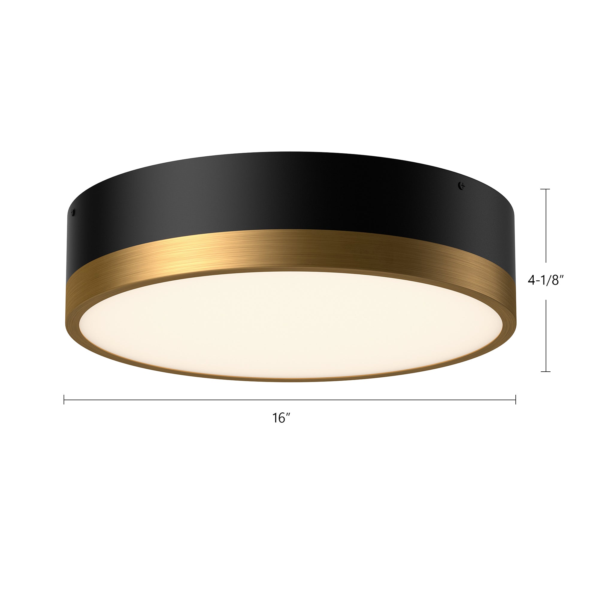 Brisbane 16-in Aged Gold/White 3 Lights Flush Mount