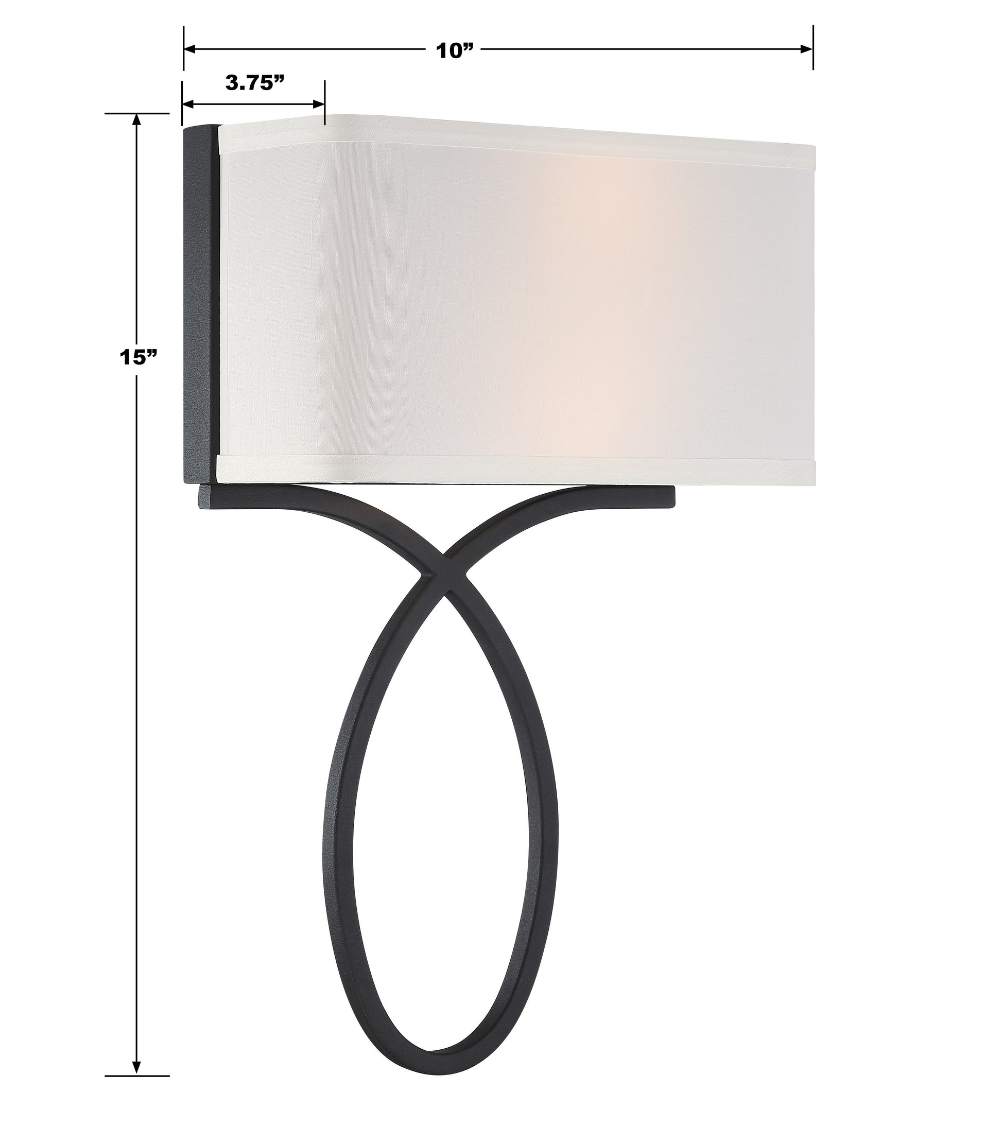 Crystorama Brinkley BRK-A3702-BF – 10 Inch – 2 Light – Sconce – Black Forged – Damp Rated
