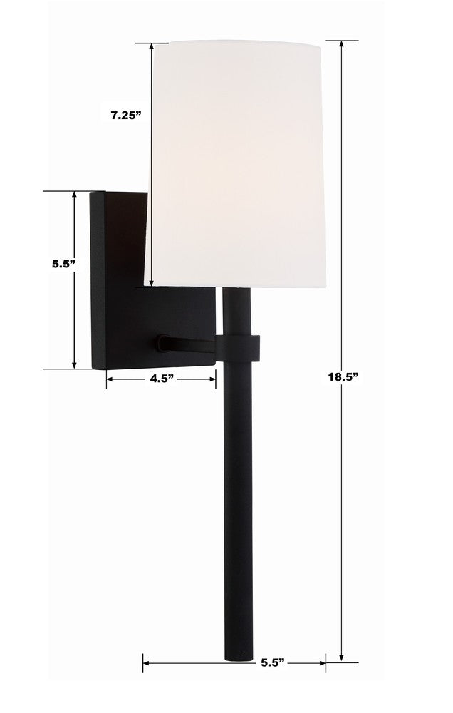 Crystorama BROMLEY BRO-451-BF Sconce Modern - Black Forged