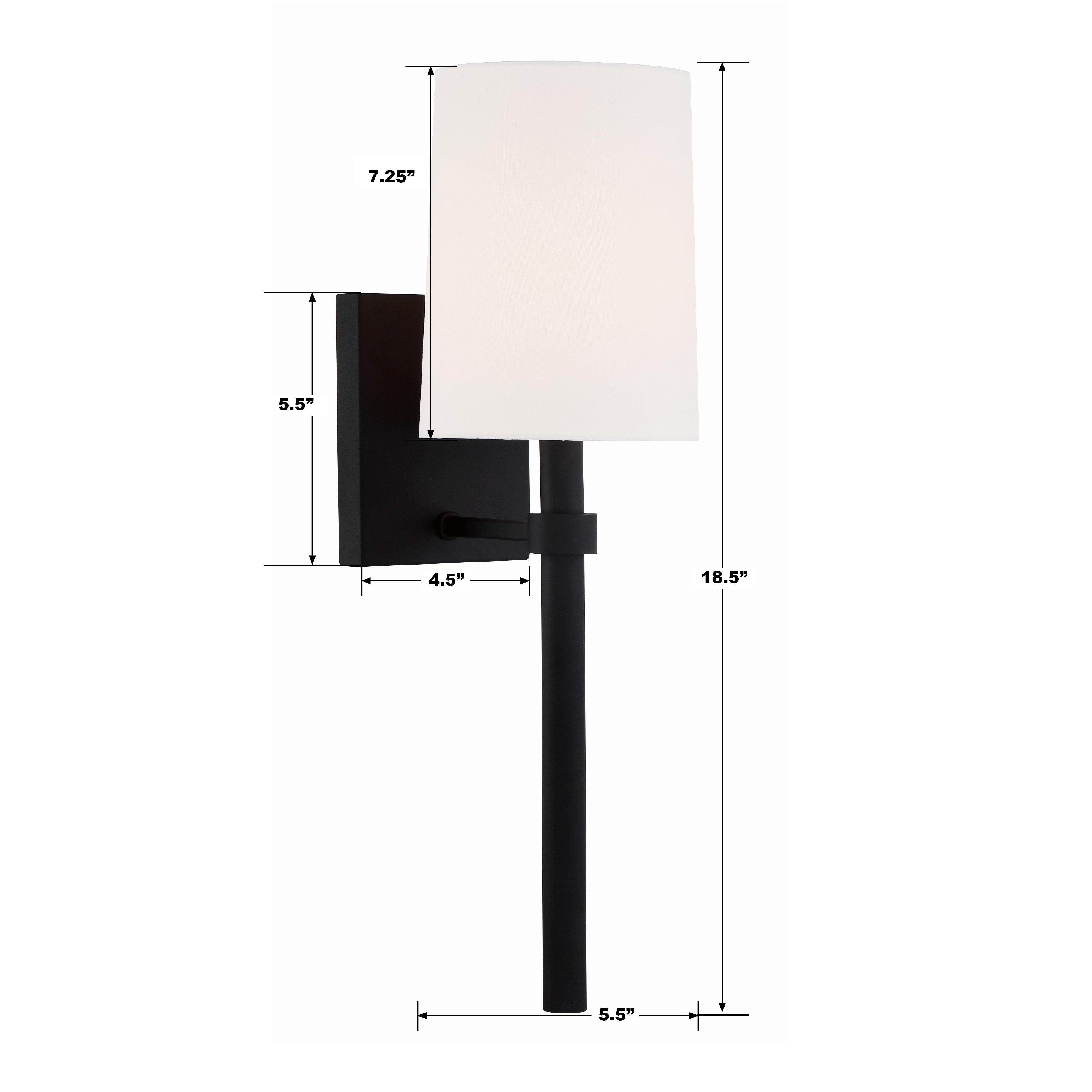 Crystorama Bromley BRO-451-BF – 5.5 Inch – 1 Light – Sconce – Black Forged – Damp Rated