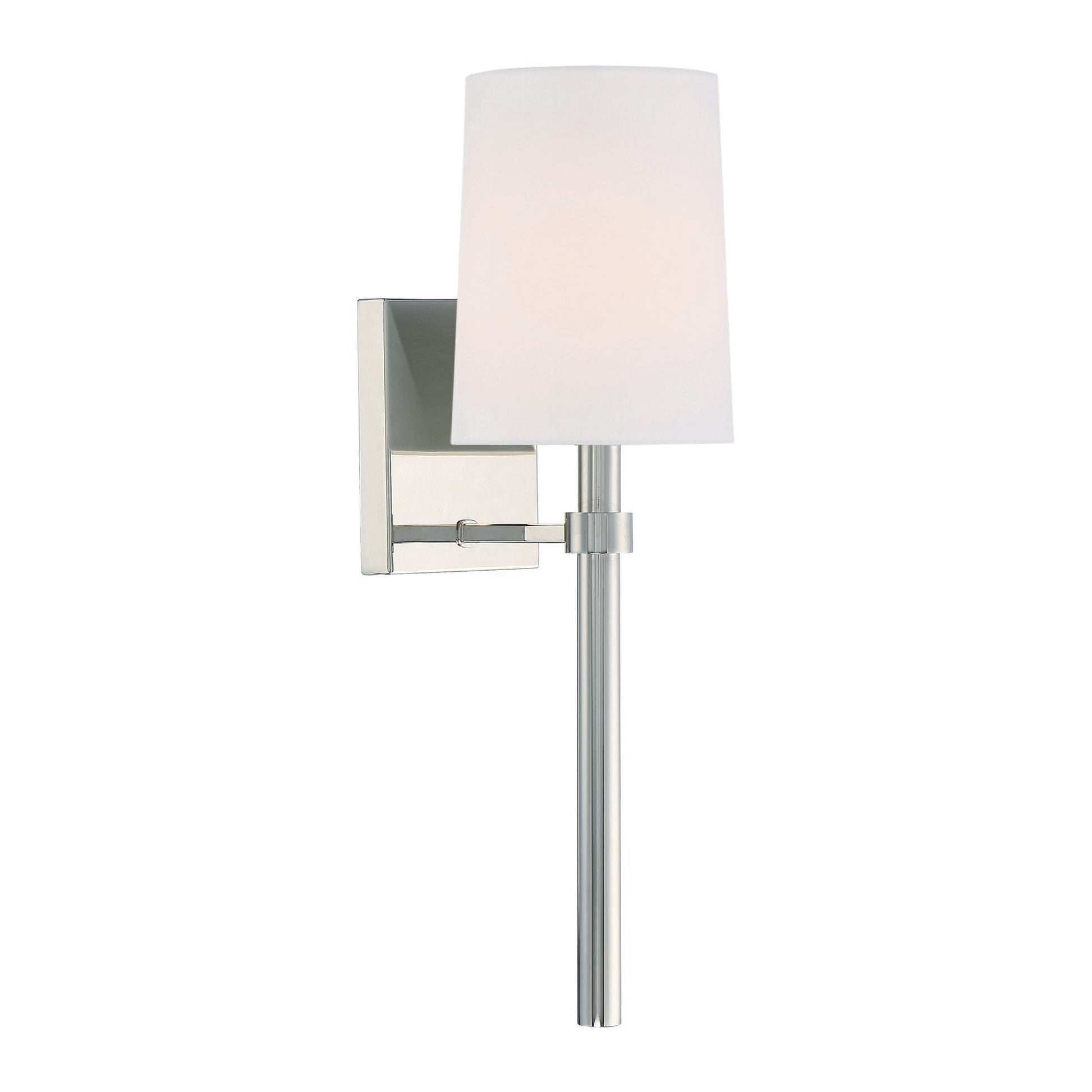 Crystorama Bromley BRO-451-PN – 5.5 Inch – 1 Light – Sconce – Polished Nickel – Damp Rated