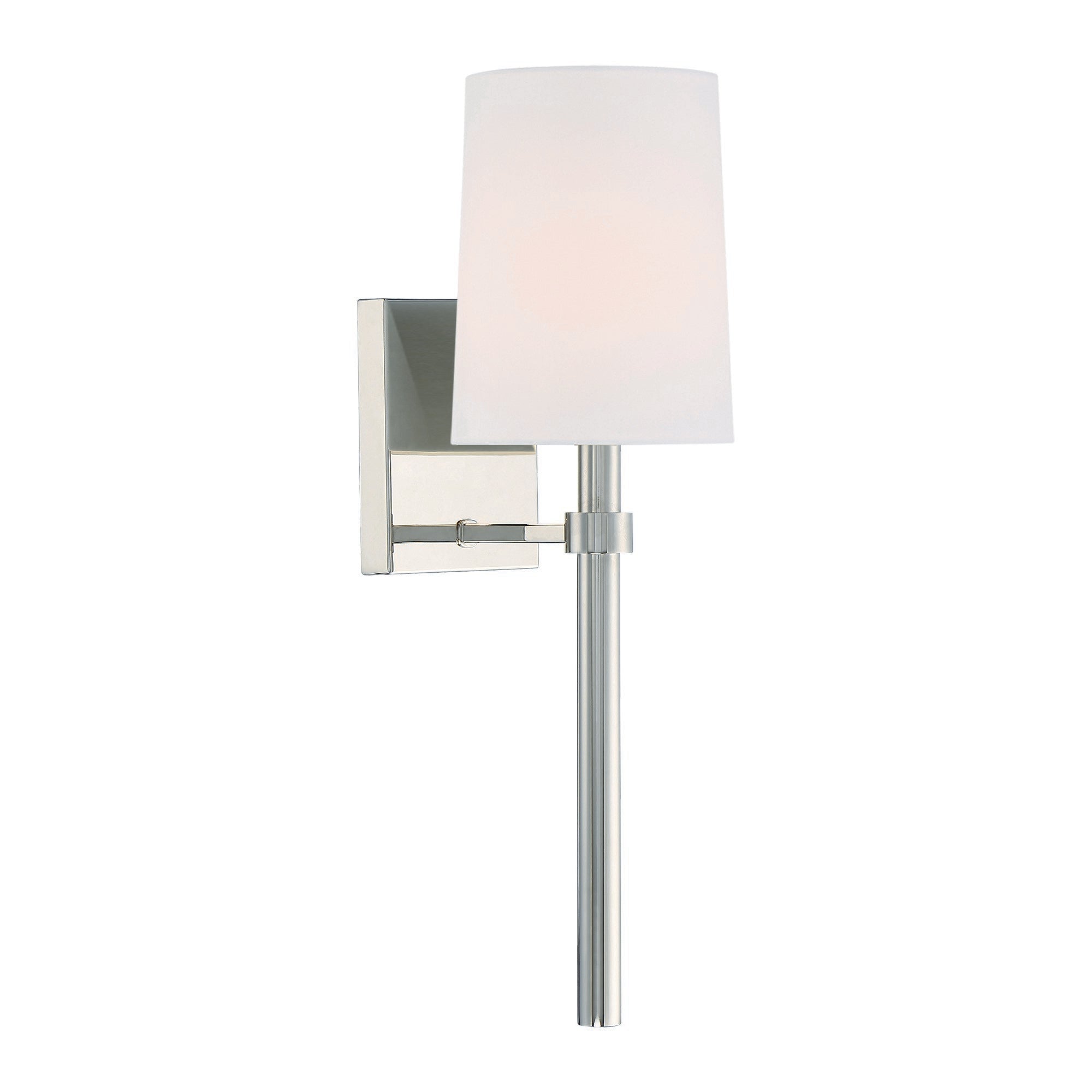 Crystorama Bromley BRO-451-PN – 5.5 Inch – 1 Light – Sconce – Polished Nickel – Damp Rated