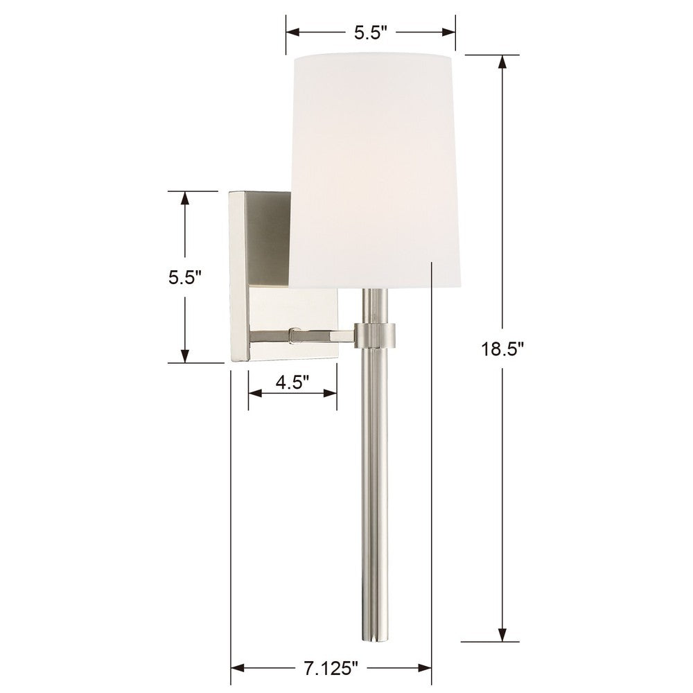 Crystorama BROMLEY BRO-451-PN Sconce Modern - Polished Nickel