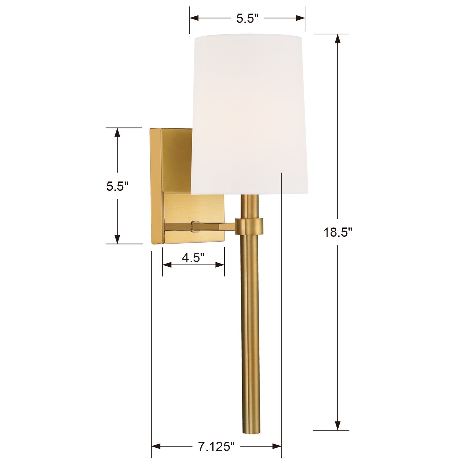 Crystorama Bromley BRO-451-VG – 5.5 Inch – 1 Light – Sconce – Vibrant Gold – Damp Rated