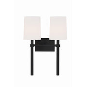Crystorama Bromley BRO-452-BF – 13.75 Inch – 2 Light – Sconce – Black Forged – Damp Rated