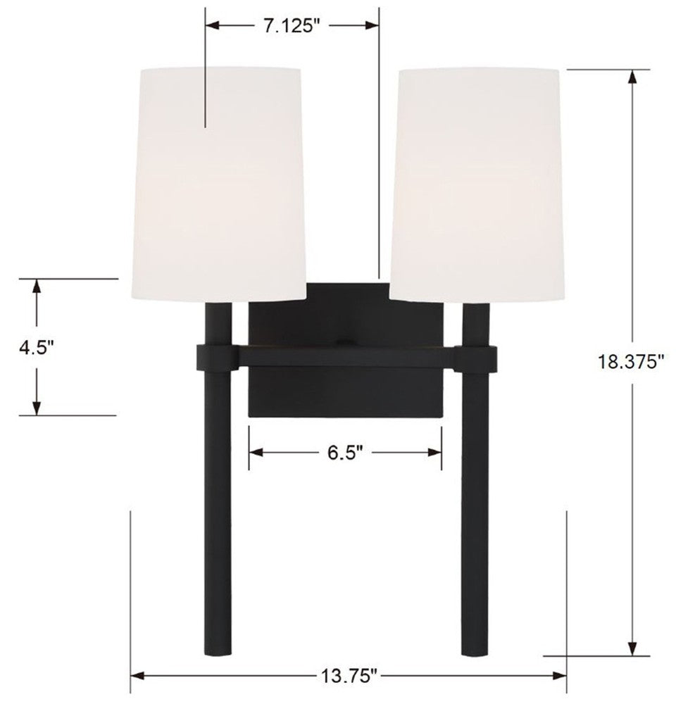 Crystorama BROMLEY BRO-452-BF Sconce Modern - Black Forged