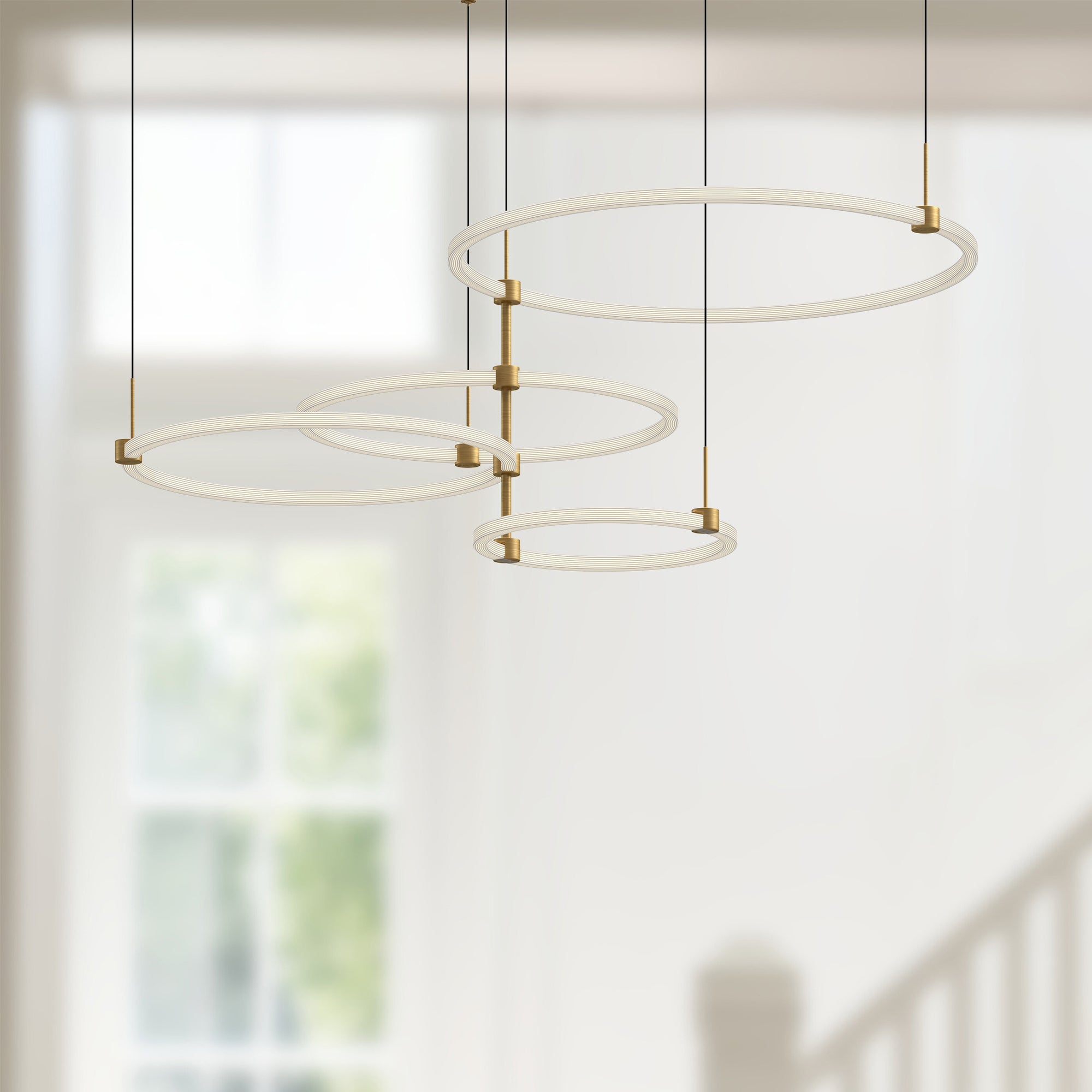 Bruni 55-in Brushed Gold LED Chandeliers