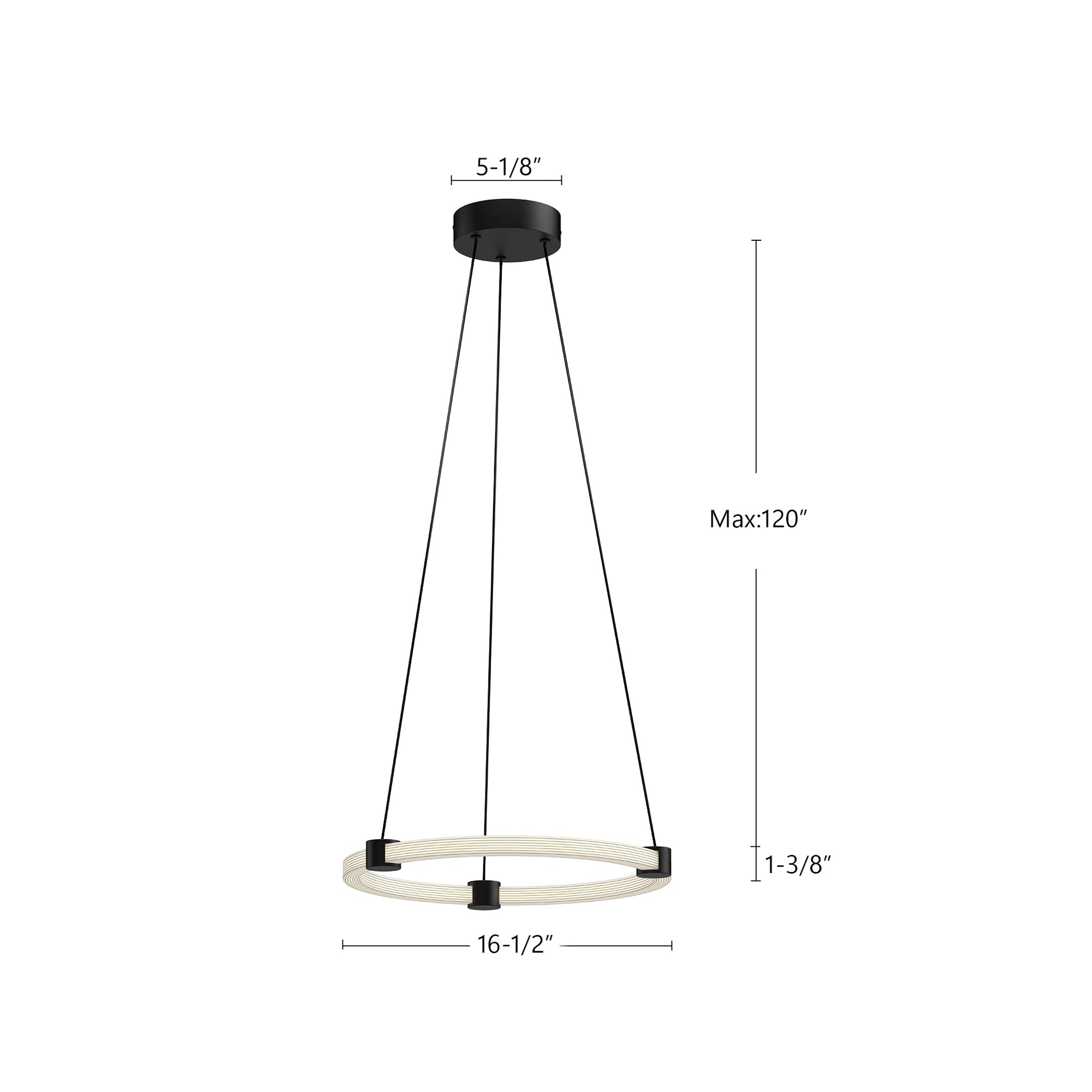 Bruni 16-in Black LED Pendant
